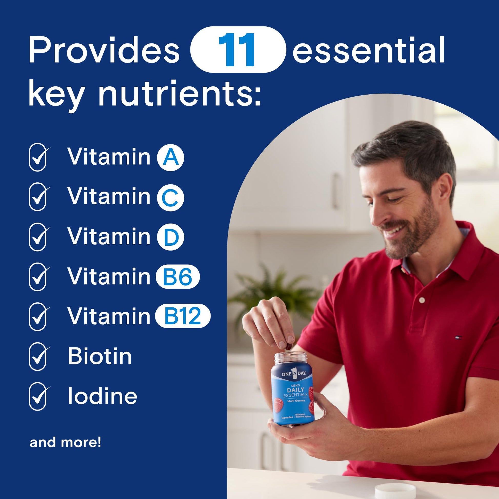 One A Day Men’s Daily Essentials Multivitamin Gummies, Multivitamin for Men, Bone Health, Zinc, Raspberry Natural Flavor, 120 Gummies ONE A DAY buy supplements canada