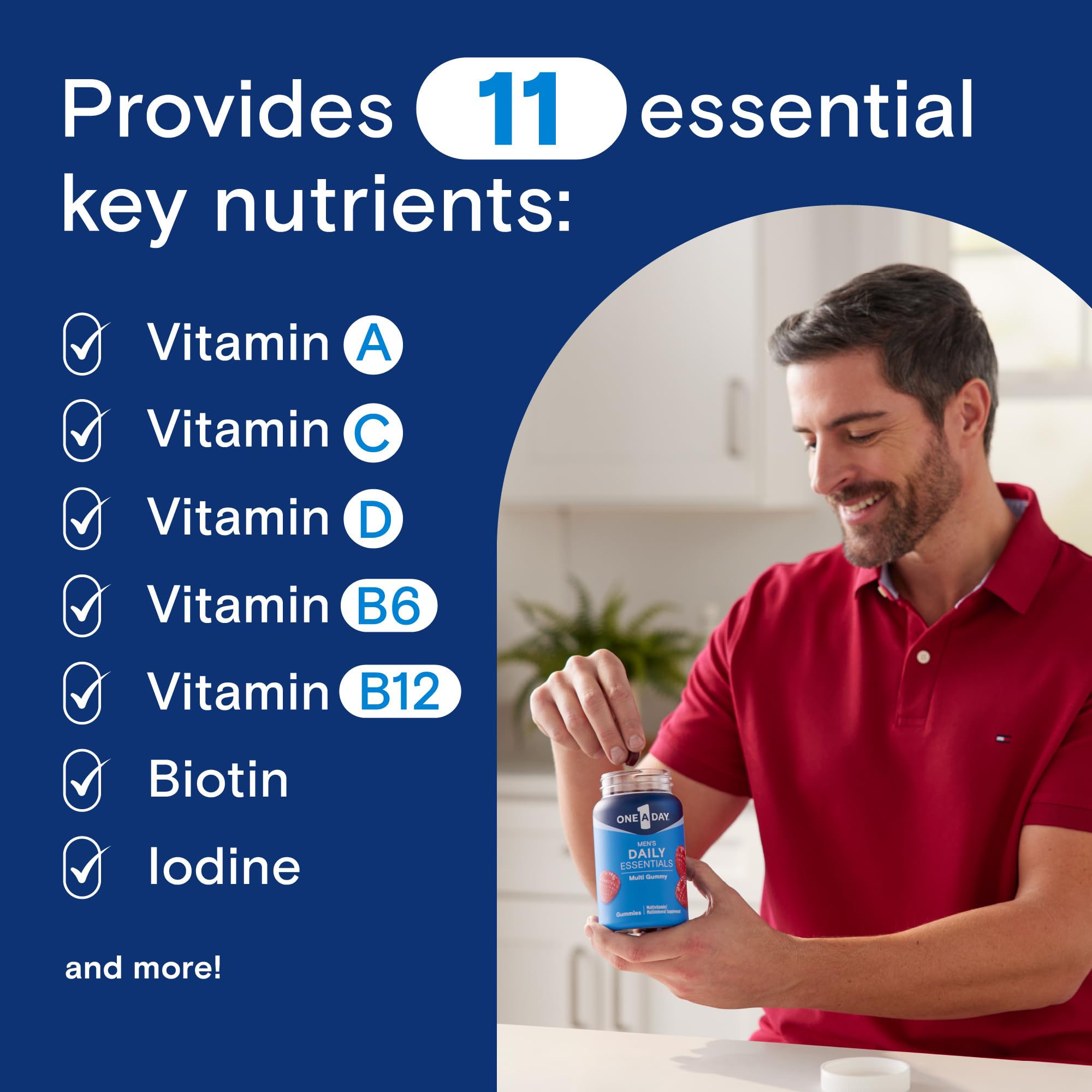 One A Day Men’s Daily Essentials Multivitamin Gummies, Multivitamin for Men, Bone Health, Zinc, Raspberry Natural Flavor, 120 Gummies ONE A DAY buy supplements canada