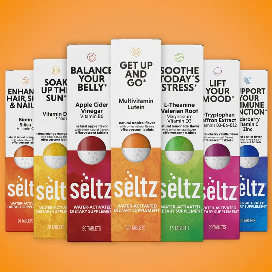 Seltz® Get Up and Go – Effervescent Multivitamin with Lutein for Daily Energy, Eye Health & Antioxidant Support Seltz buy supplements canada