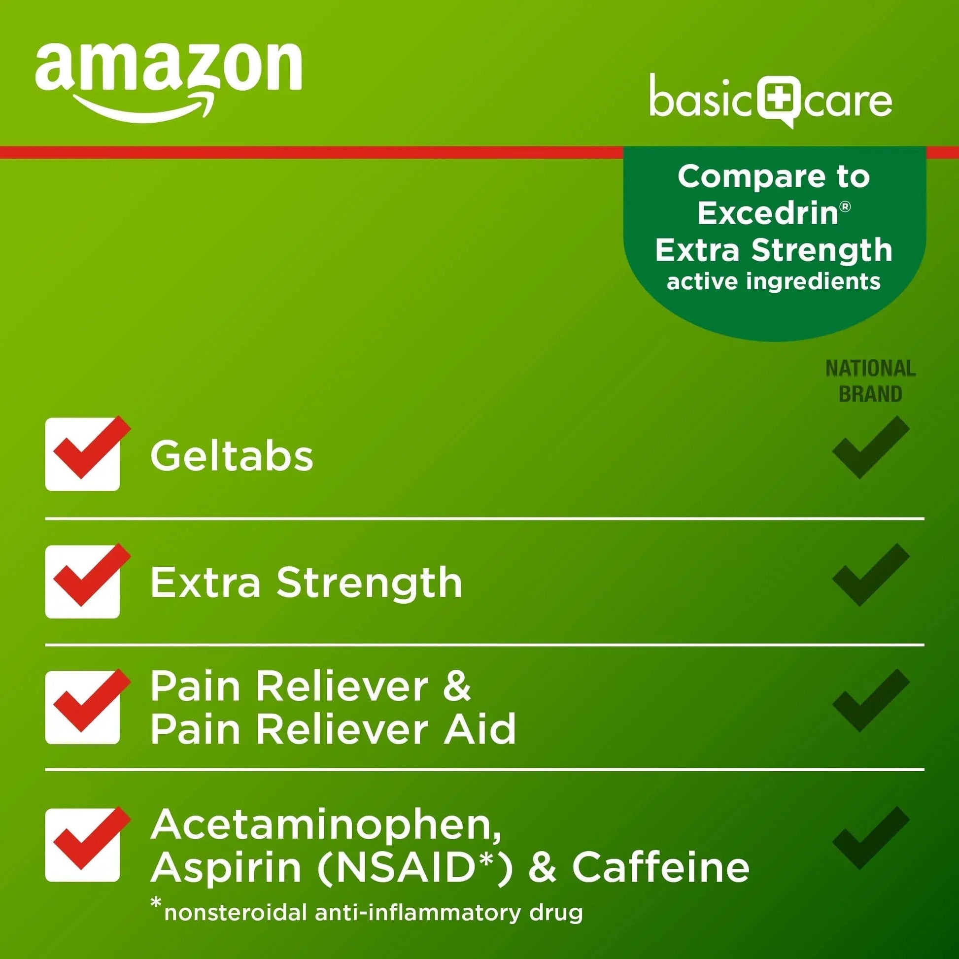 Amazon Basic Care Extra Strength Headache Relief Geltabs, Pain Reliever for Arthritis, Menstrual Pain and Cramps, 80 Count Amazon Basic Care buy supplements canada
