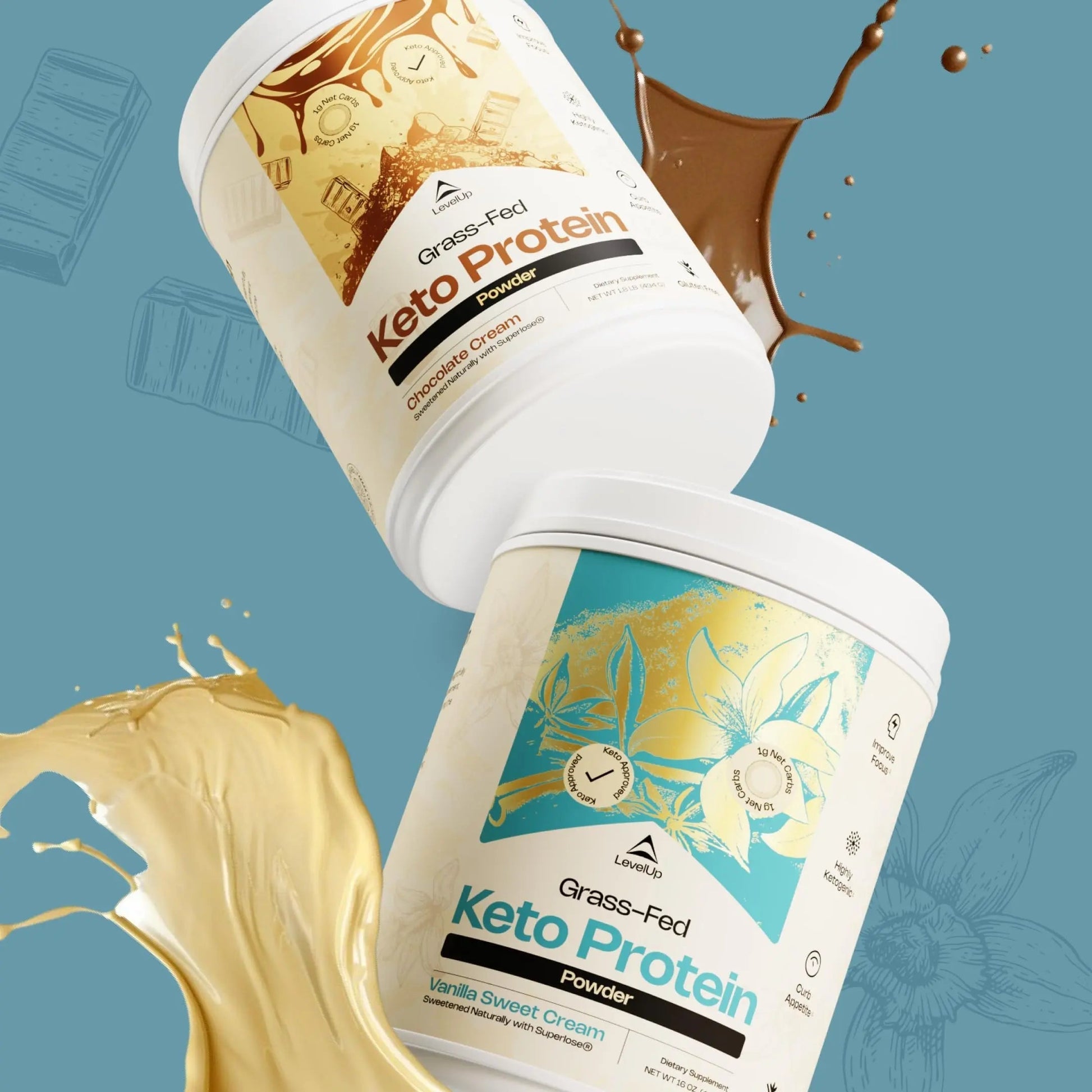 LevelUp Keto Protein, with Collagen Peptides, Energizing MCT, Whey Isolate Protein, Ketogenic Protein Powder Supplement - Vanilla Sweet Cream LevelUp buy supplements canada