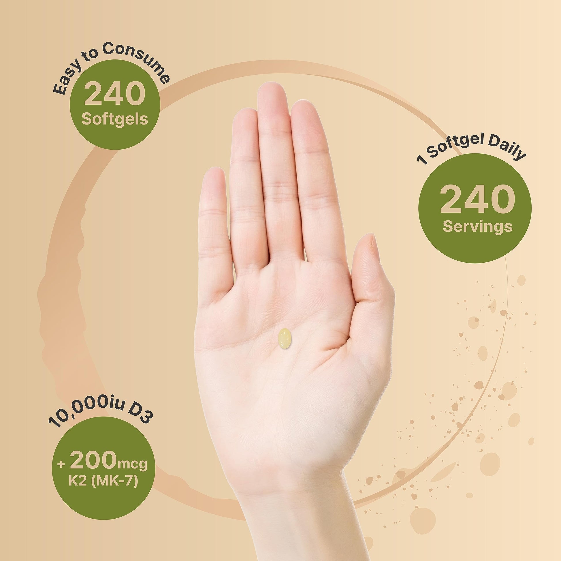 NatureBell Vitamin D3 K2 (10,000 IU Vitamin D + 200mcg Vitamin K MK-7) 240 Softgels NatureBell buy supplements canada