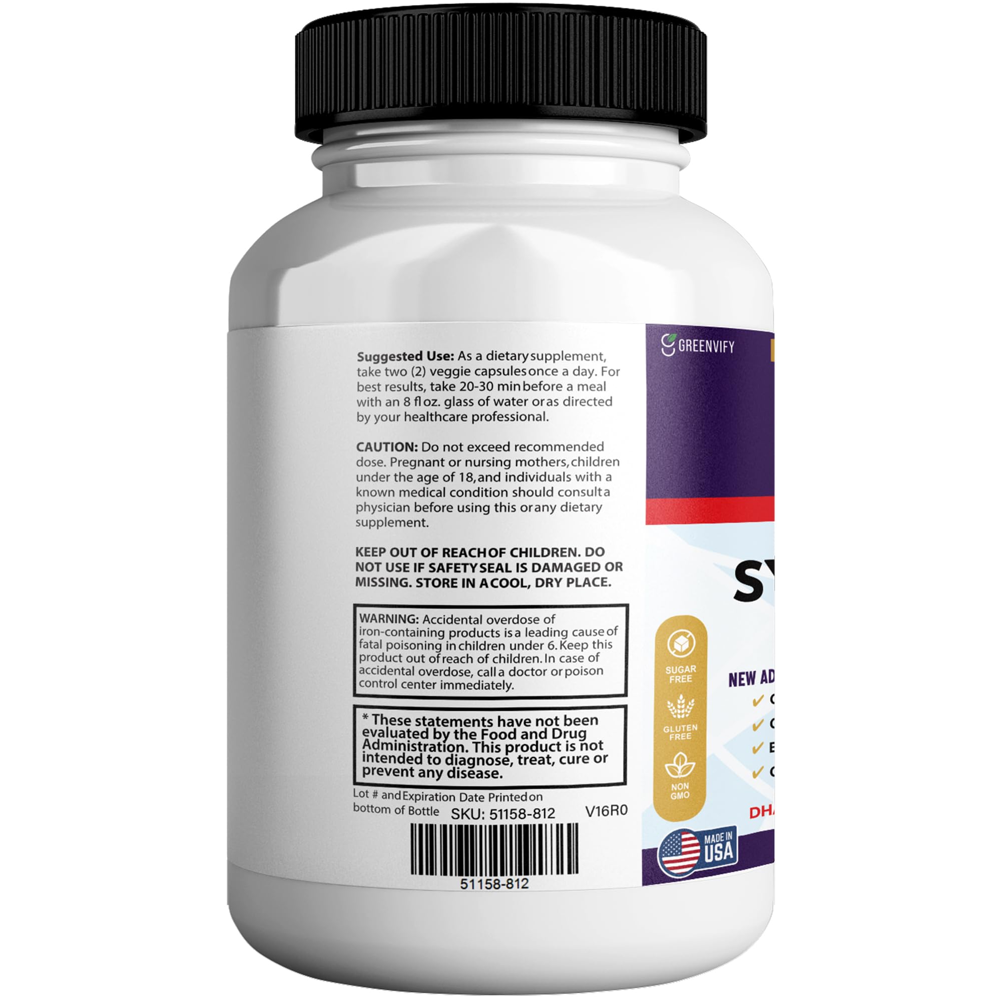 GREENVIFY Synaptic XR Max Extra Strength Brain Support Supplement with Herbal Ingredients, 60 Capsules, DHA Vitamins, Nootropic Formula (1) GREENVIFY buy supplements canada