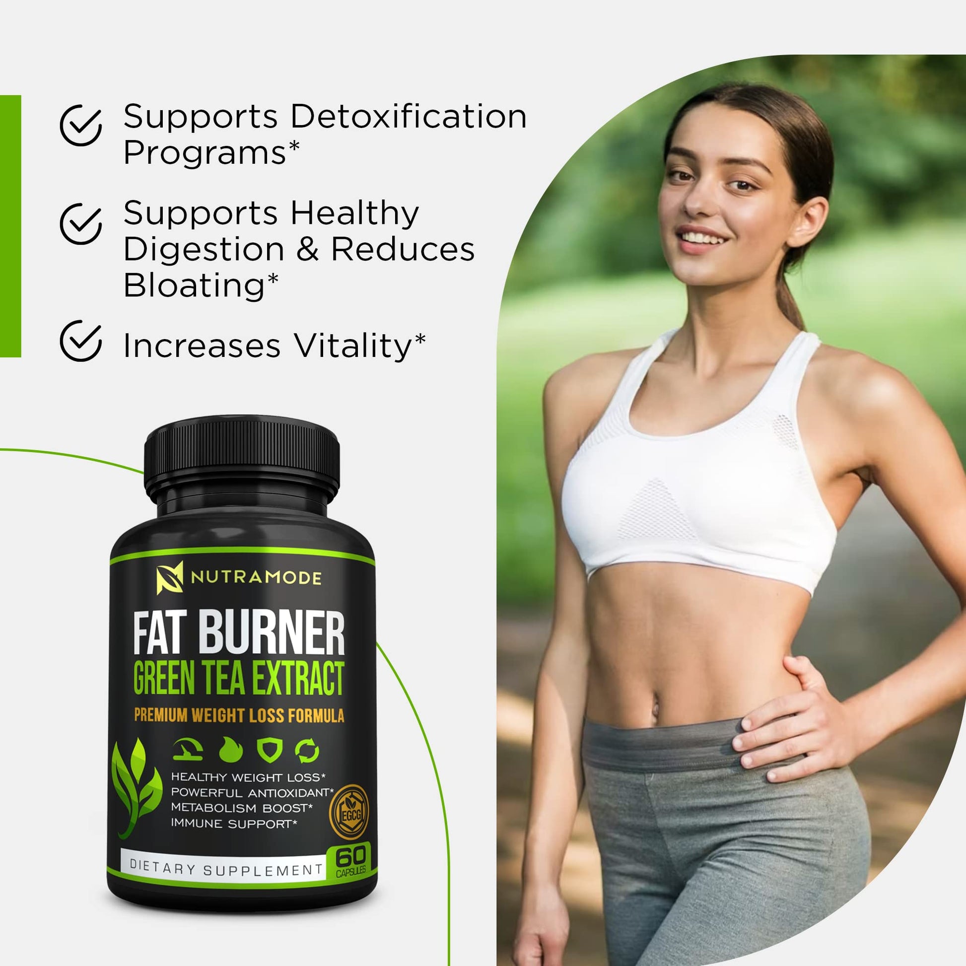 Premium Green Tea Extract Fat Burner Supplement EGCG-Natural Appetite Suppressant NUTRAMODE buy supplements canada