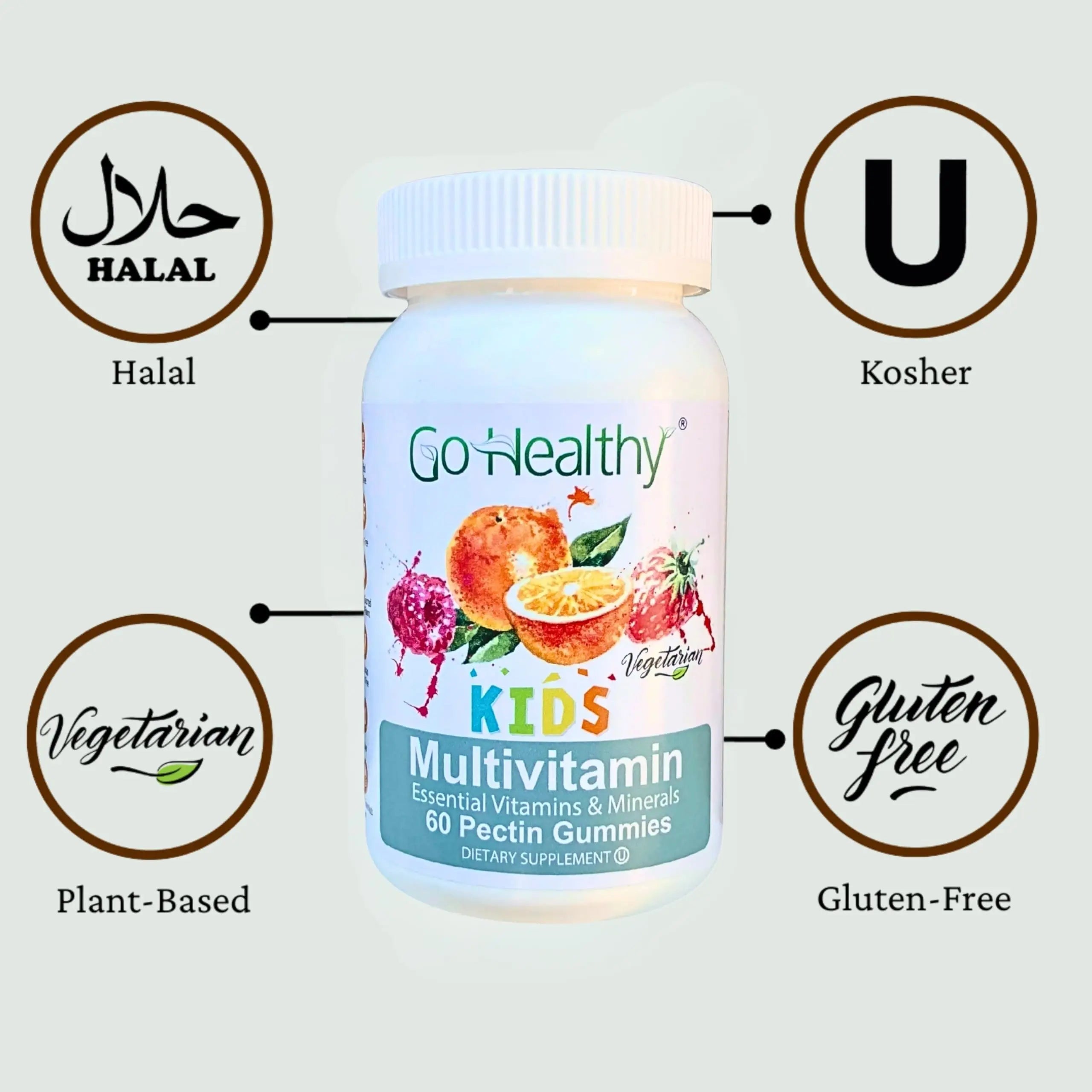 Go Healthy Kids Multivitamin Gummies, Immune Support, Kids Vitamin Gummies, Kosher Kid Vitamin, Halal Go Healthy Natural buy supplements canada