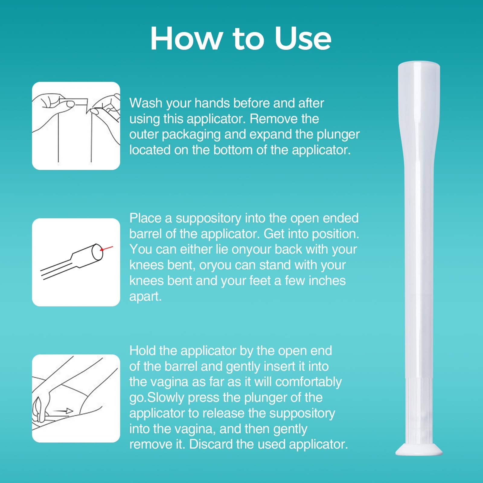 Dizzily 30 Pack Disposable Vaginal Suppository Applicators for Women, Individually Wrapped, Hygienic - Fits Most Boric Acid Suppositories, Pills, Tablet, Cap-sules and Feminine Care Applicator Dizzily buy supplements canada