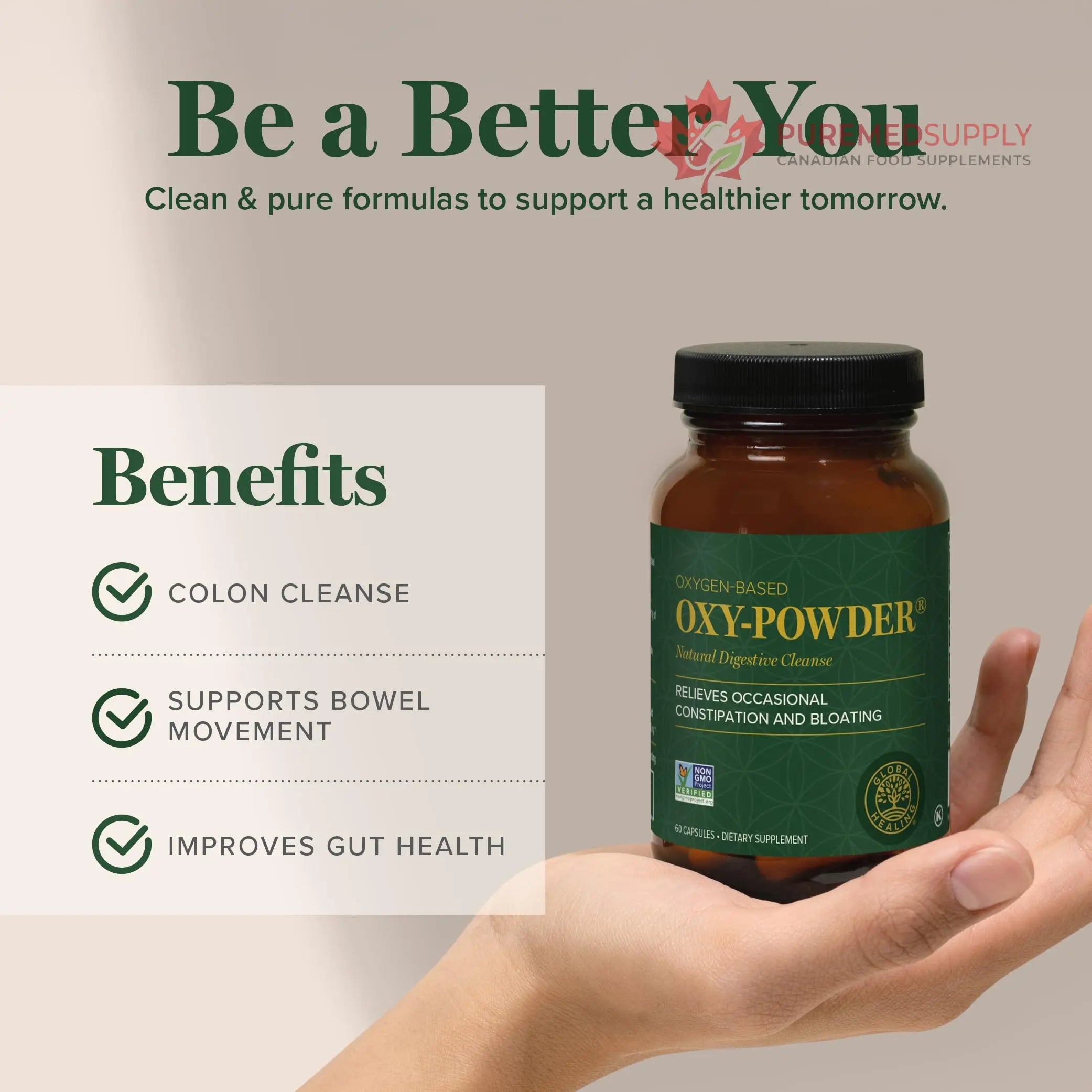 Global Healing Oxy-Powder Colon Cleanse, Constipation Relief for Women & Men, Magnesium Oxide Colon Cleanser & Detox for Weight Loss, Gut Cleanse Detox for Women and Men Global Healing Center buy supplements canada