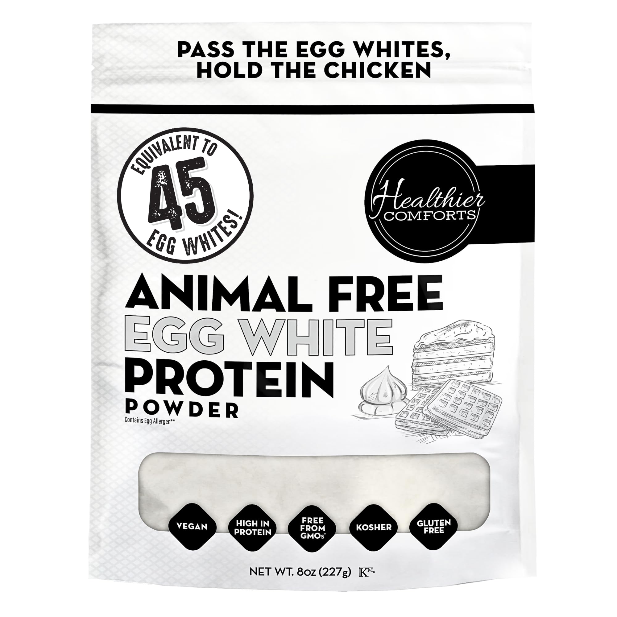 Healthier Comforts Animal-Free Egg White Protein Powder | Make Vegan Egg Omelets, Angel Food Cake, Meringue, Protein Shakes | Whips and Binds Just Like Traditional Egg Whites (8 oz) Healthier Comforts buy supplements canada