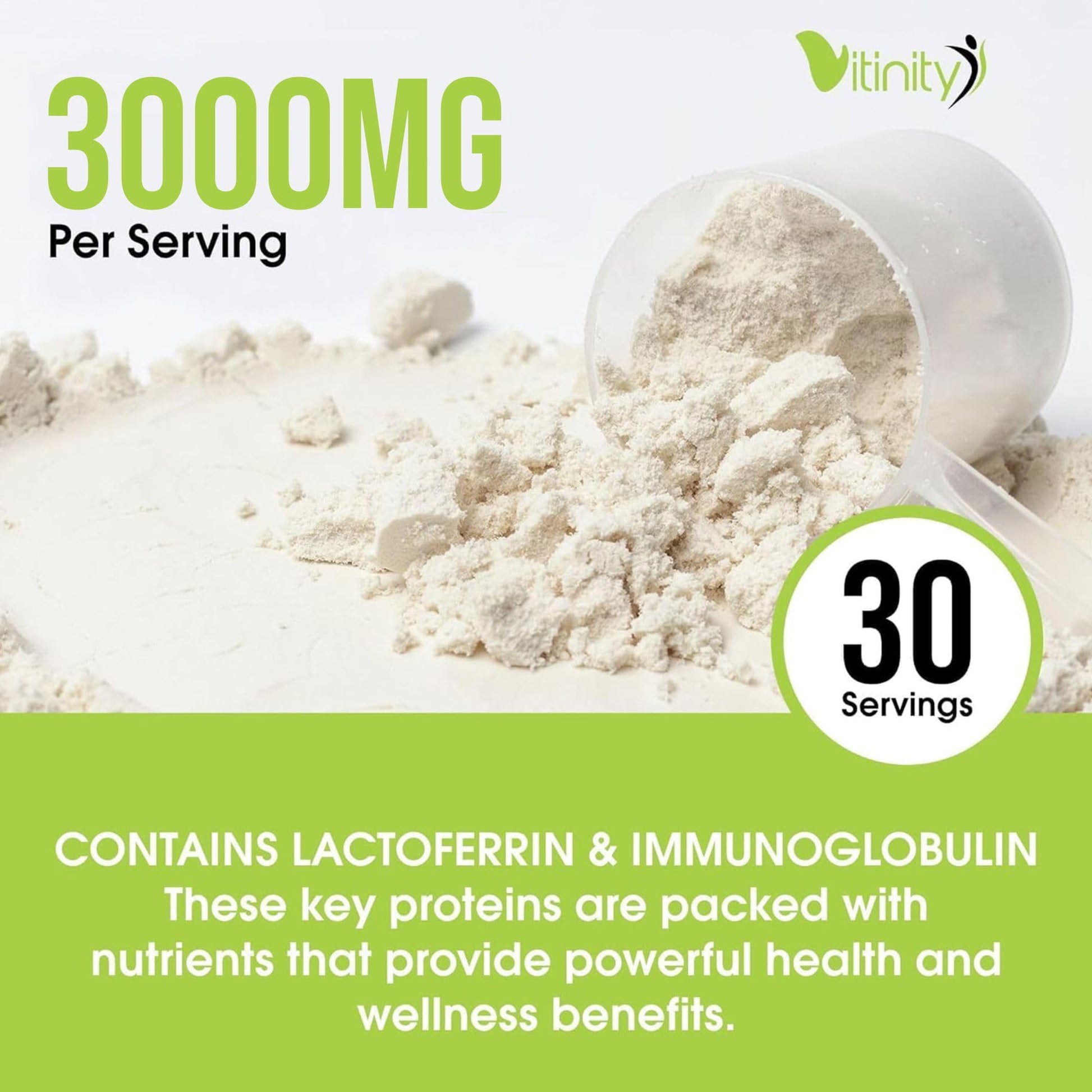VITINITY Grass Fed Bovine Colostrum Powder for Humans 3000 mg - Natural IgG Colostrum Supplement Gut Health, Immune Support, Muscle Recovery, Wellness | Pure Colostrum Superfood,Unflavored 2 Pack VITINITY buy supplements canada
