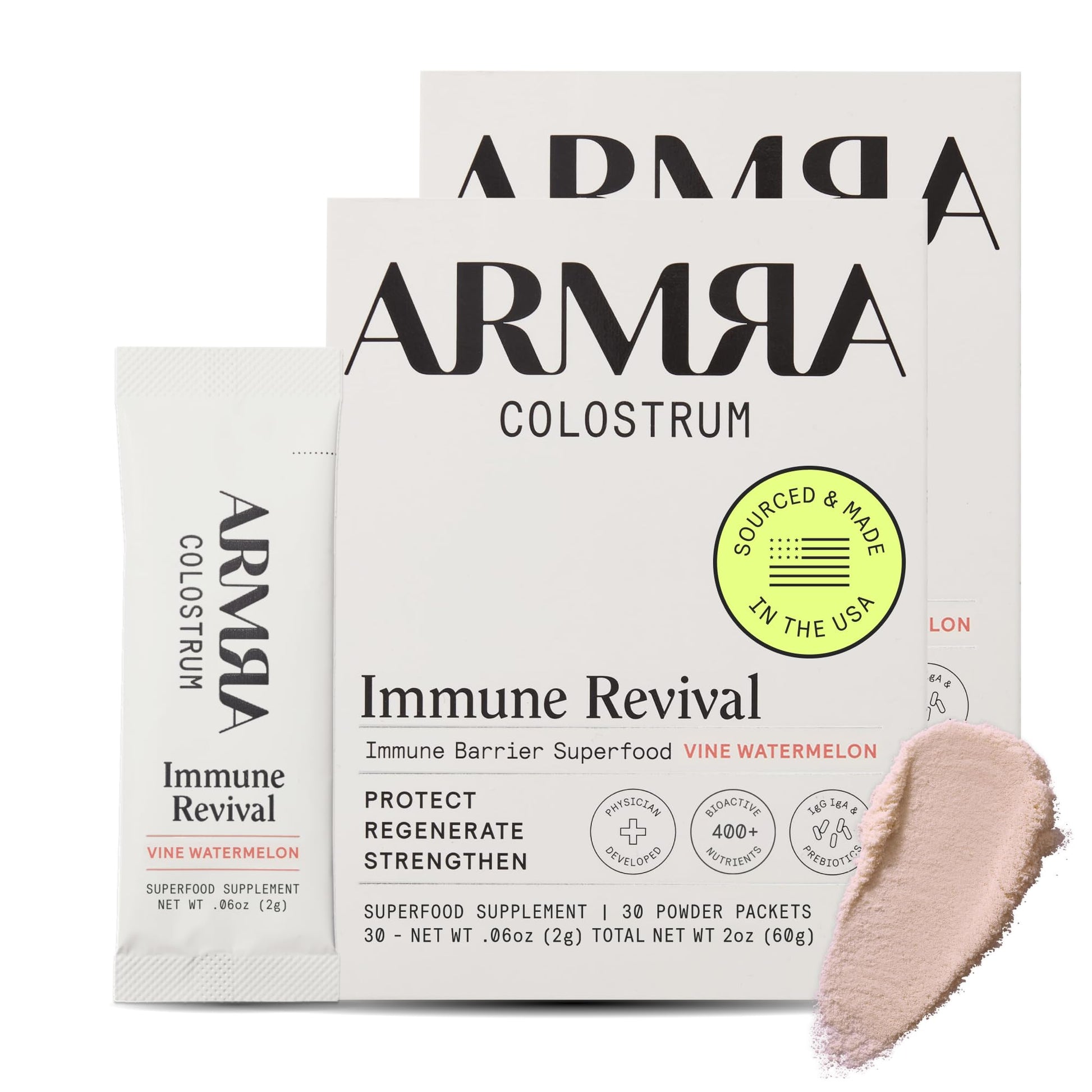 ARMRA Colostrum Powder | Vine Watermelon | Gut Health & Bloating | Skin & Hair | Immunity | Keto, Gluten & Fat-Free | 60 Servings ARMRA buy supplements canada