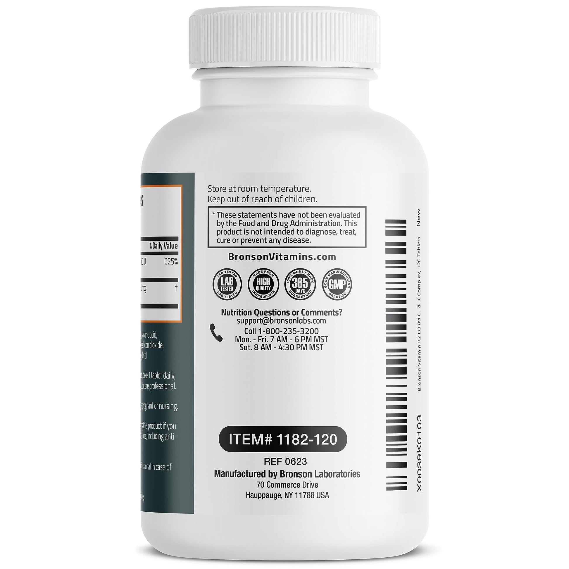 Bronson Basics Vitamin K2 D3 (MK7) Supplement Non-GMO Formula 5000IU (125 mcg) Bronson buy supplements canada