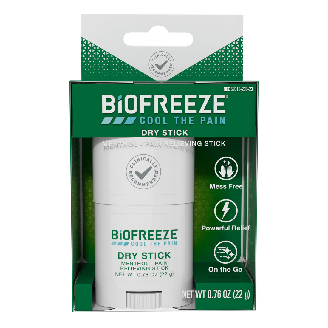 Biofreeze Dry Stick, Mess-Free Relief for Neck, Shoulder, Knee, Hip, Hand & Joint, Cooling Menthol Pain Relief Stick, Up to 100 Uses Biofreeze buy supplements canada