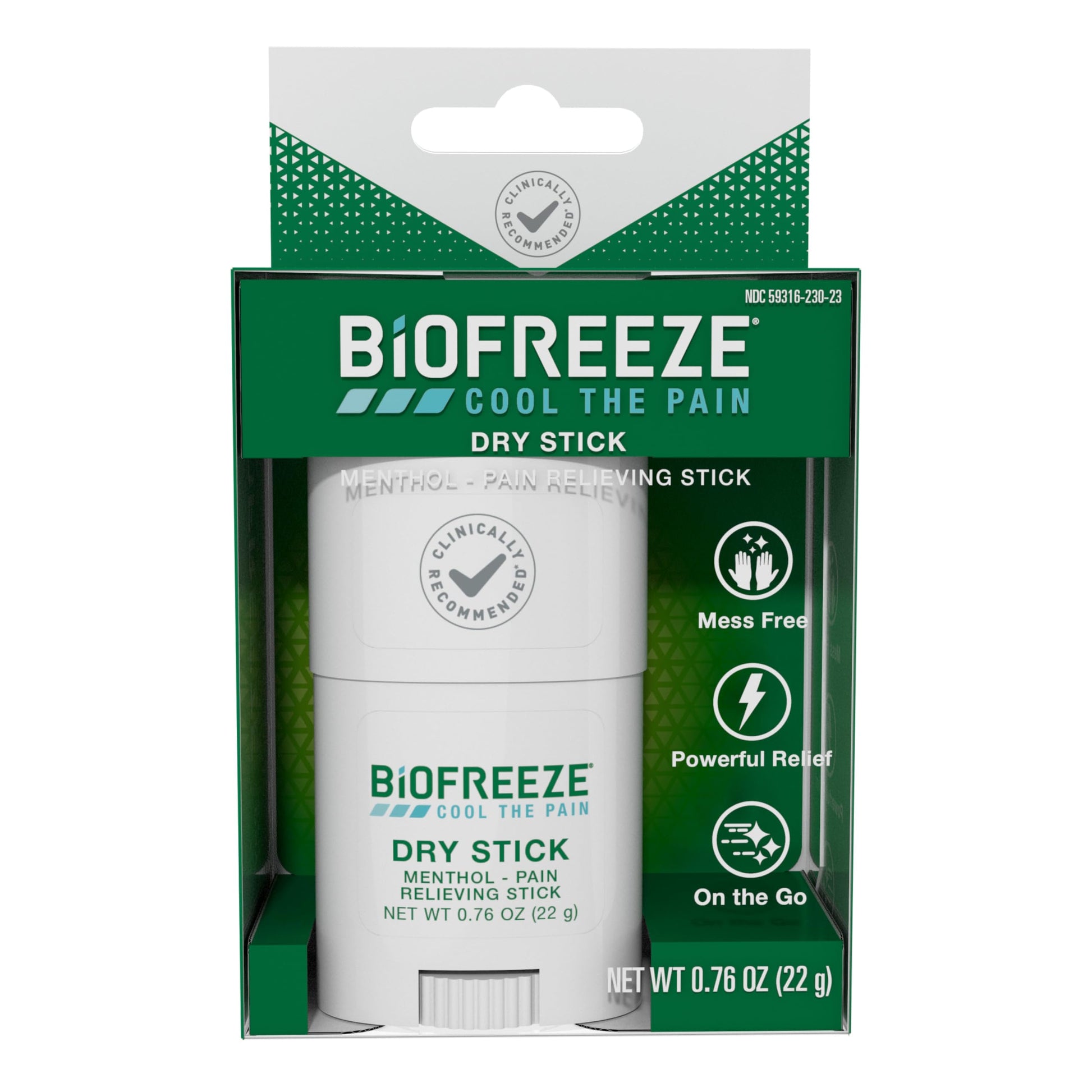 Biofreeze Dry Stick, Mess-Free Relief for Neck, Shoulder, Knee, Hip, Hand & Joint, Cooling Menthol Pain Relief Stick, Up to 100 Uses Biofreeze buy supplements canada