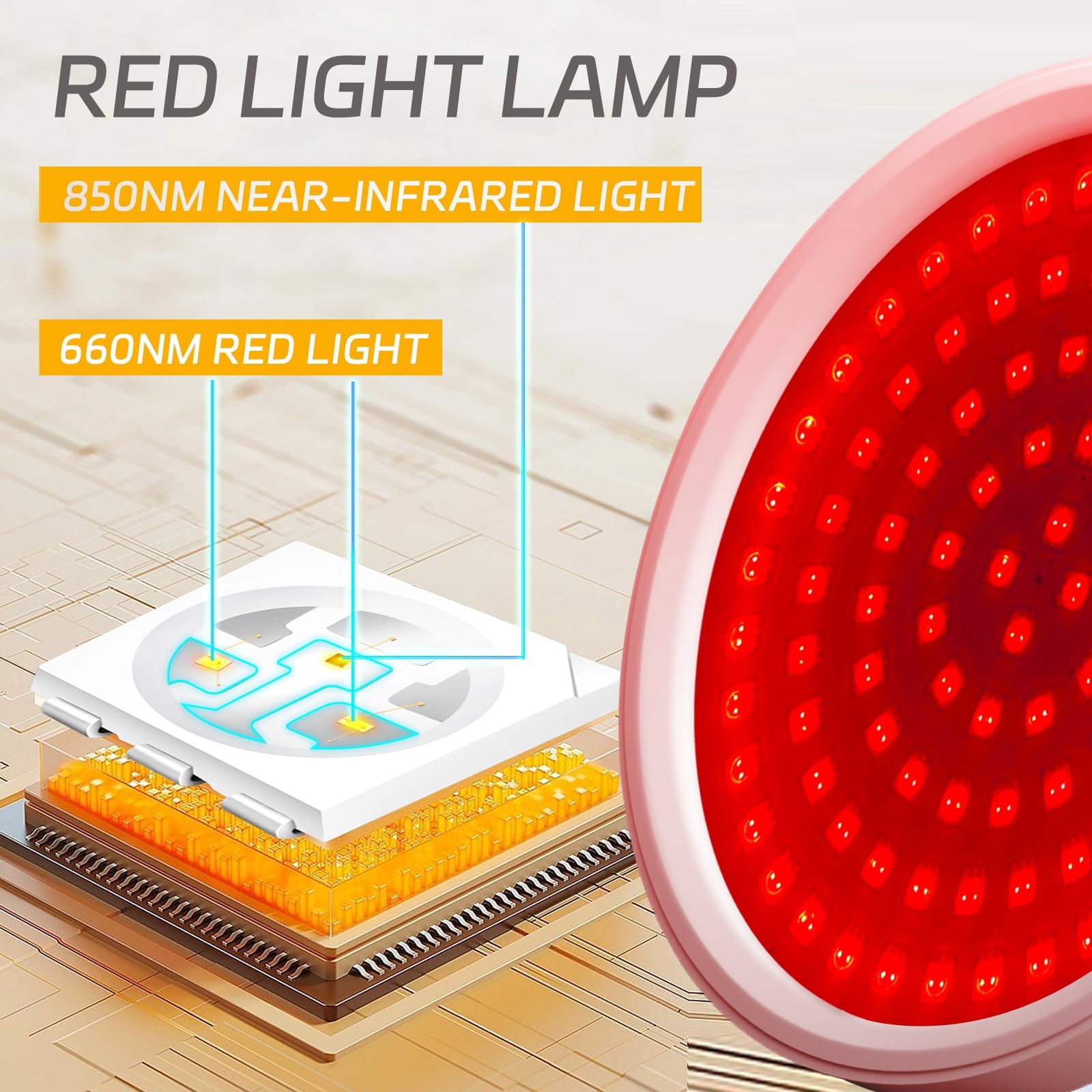 Shomterade Red Light for Face with Base, 100LEDs 3-in-1 Chips Infrared Light Lamp, 660nm ＆850nm Shomterade buy supplements canada