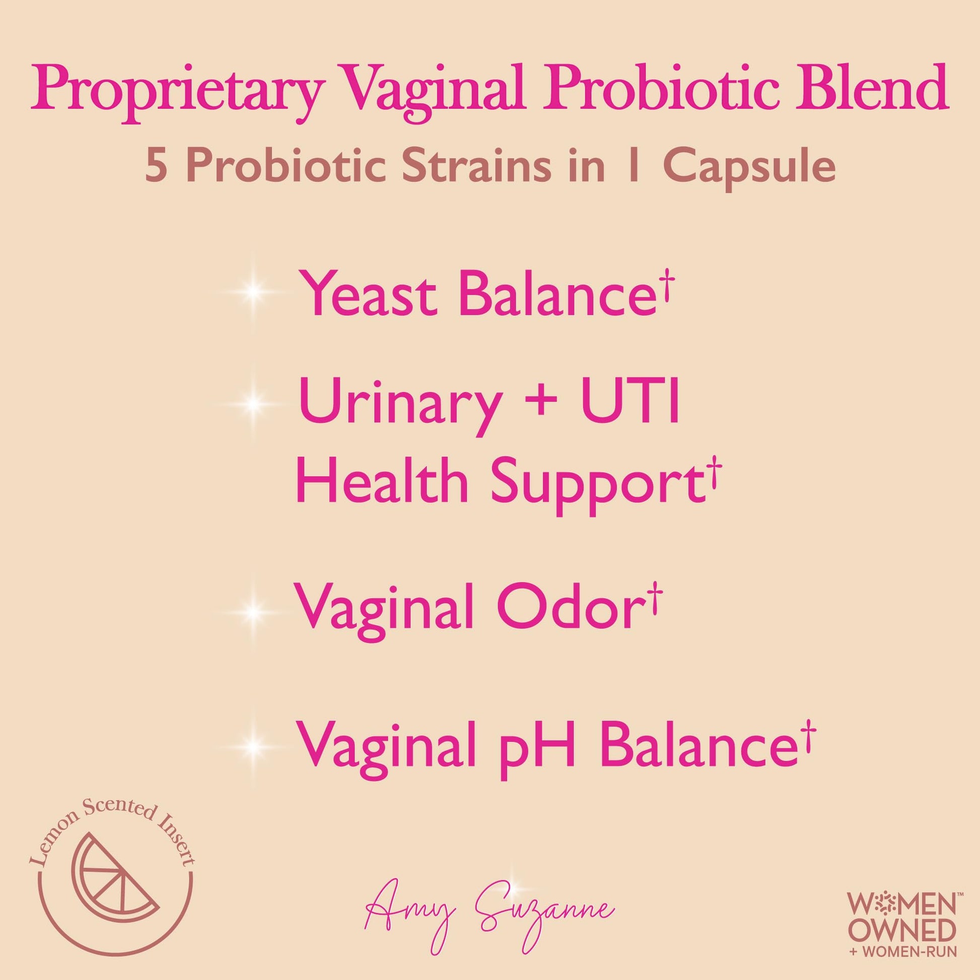 Amy Suzanne Vaginal Probiotics for Women - 10 Billion CFU Probiotic for pH Balance and Urinary Tract Health Amy Suzanne buy supplements canada