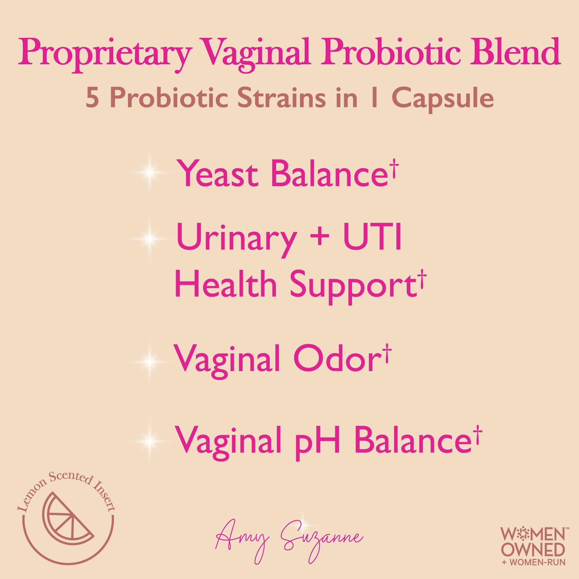 Amy Suzanne Vaginal Probiotics for Women - 10 Billion CFU Probiotic for pH Balance and Urinary Tract Health Amy Suzanne buy supplements canada