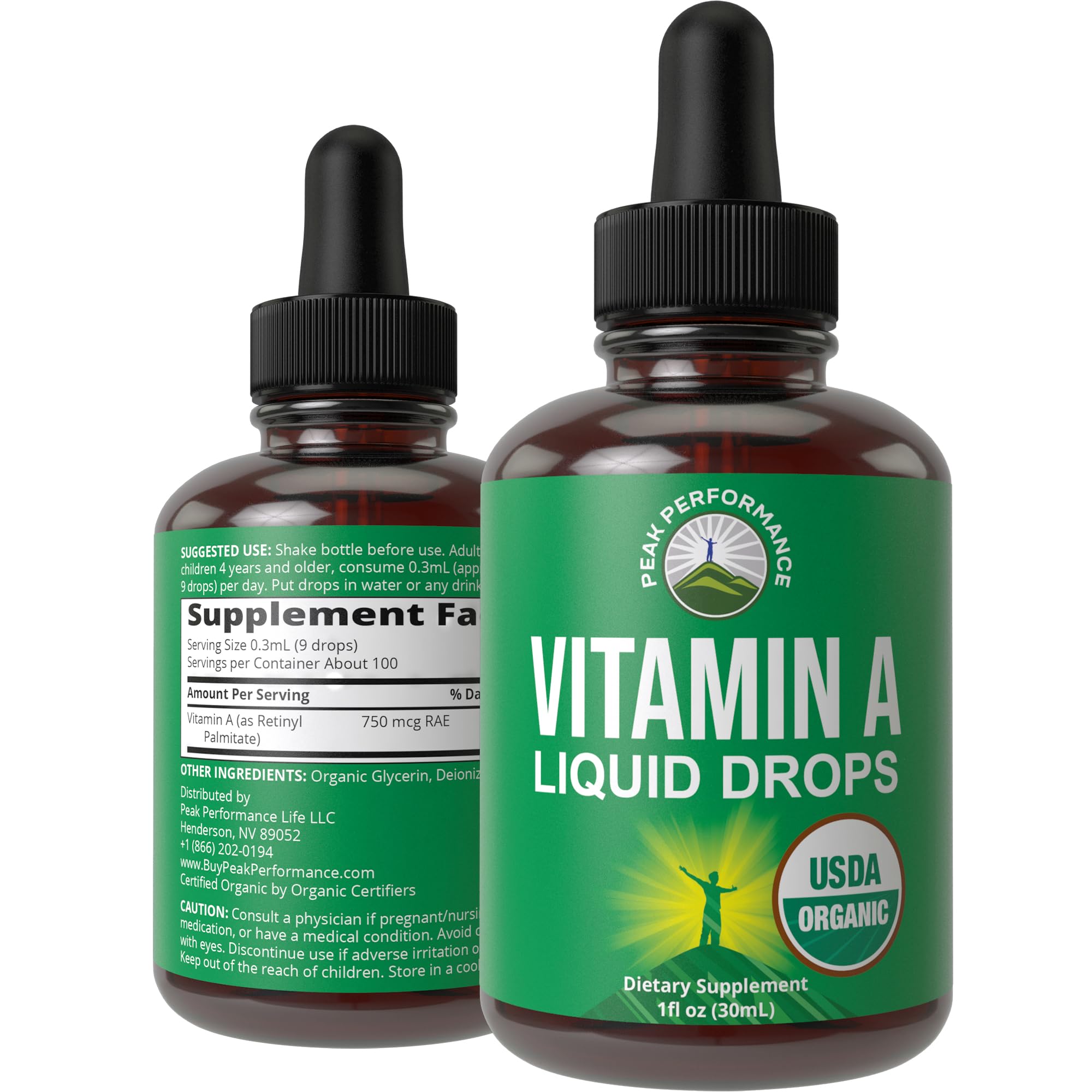 USDA Organic Vitamin A Liquid Drops Supplement. Vegan High Bioavailability for Eye, Skin + Bone Health. for Adults, Men, Women, Kids. Vit A Oil Retinyl Palmitate. Gluten Free, Zero Sugar. 100 Servings Peak Performance buy supplements canada