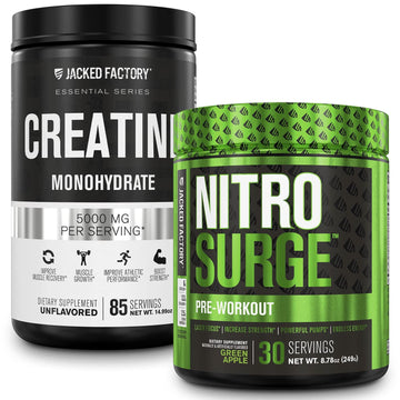 Nitrosurge Pre-Workout in Green Apple & Creatine Monohydrate for Men & Women Jacked Factory buy supplements canada