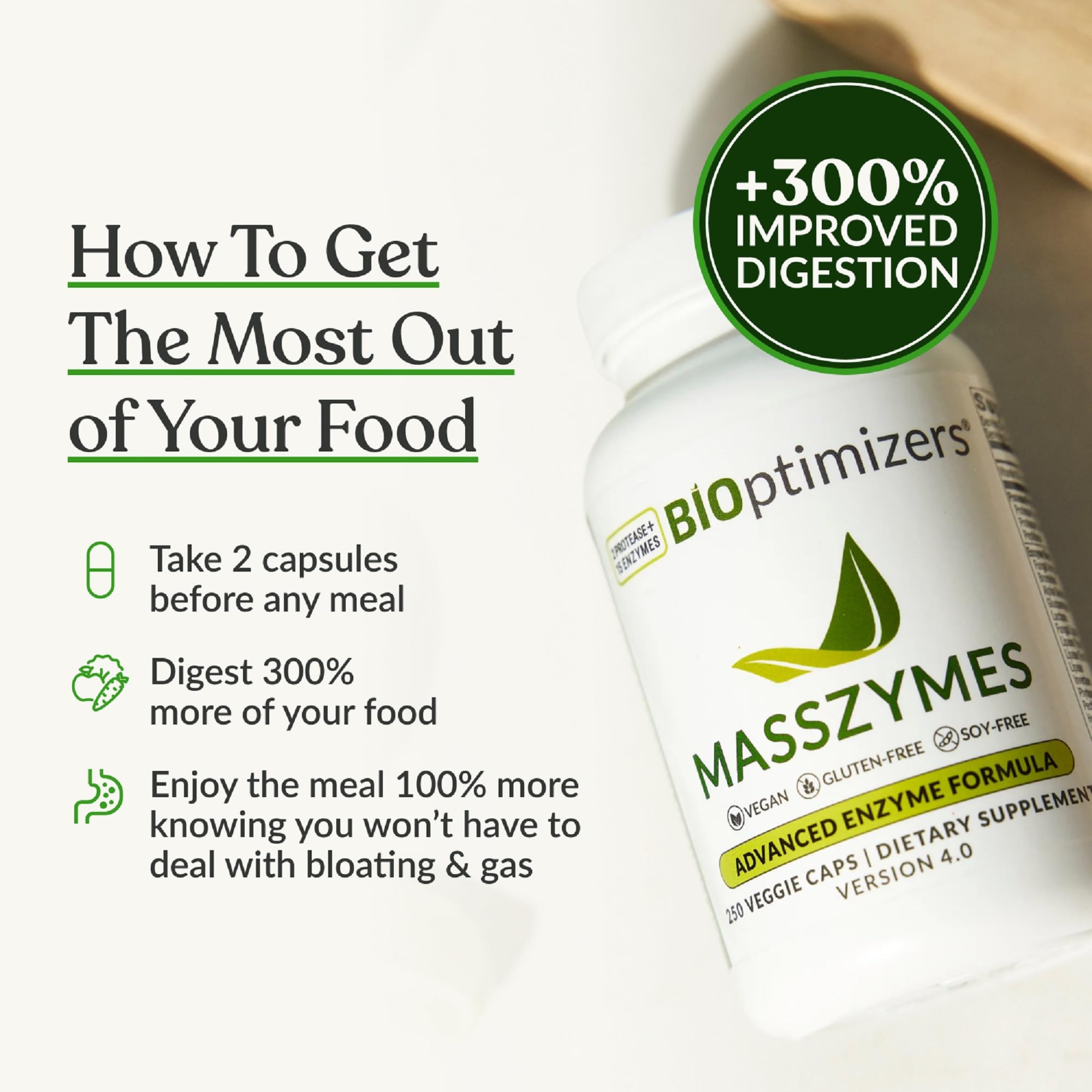 BIOptimizers MassZymes - Complete Digestive Enzymes Supplement for Gut Health - Bloating Relief for Men and Women - Lipase Amylase Bromelain Digestive Enzymes (30 Capsules) BIOptimizers buy supplements canada