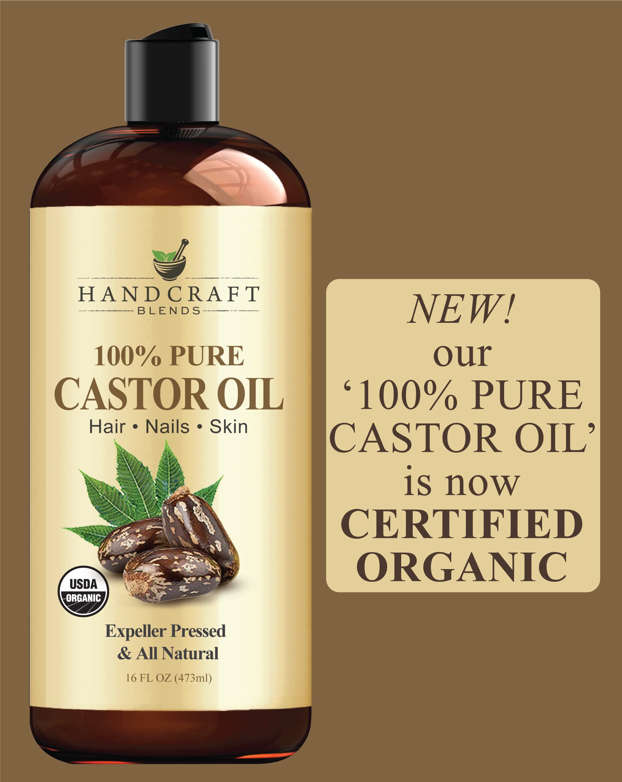 Handcraft Blends Organic Castor Oil for Hair Growth, Eyelashes and Eyebrows - 100% Pure Handcraft Blends buy supplements canada