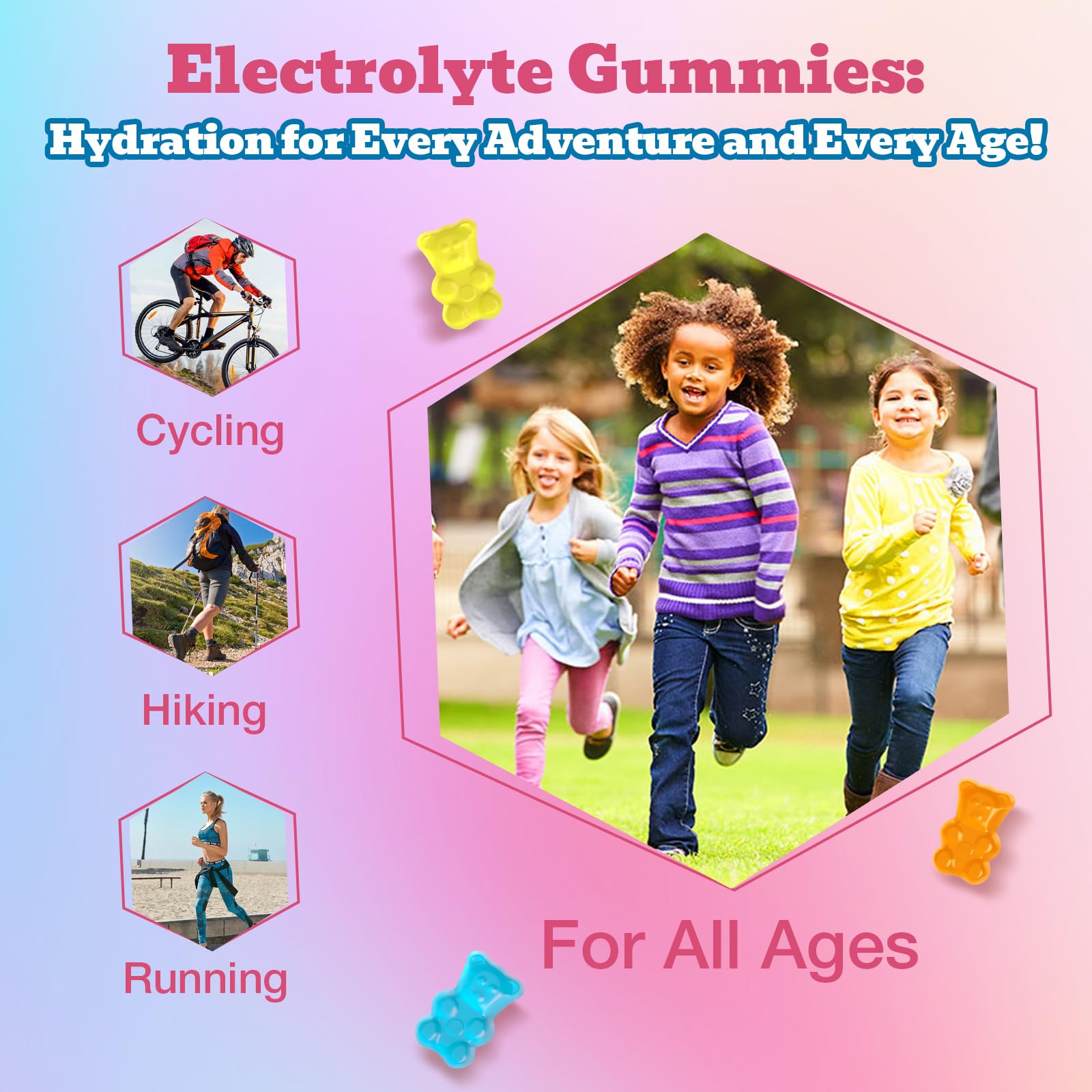 Electrolyte Gummies Sugar Free | Electrolyte Hydration Energy Gummies for Running & Sports - Energy Chews with Calcium & Vitamin C for Kids & Adults, Quorinthiumax buy supplements canada
