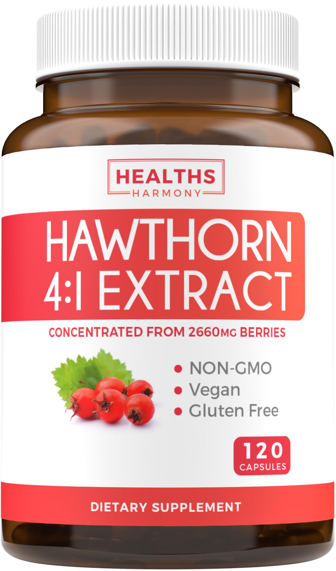 Hawthorn Berry Capsules - 4 Month Supply Digestion & Heart Health Supplement Healths Harmony buy supplements canada