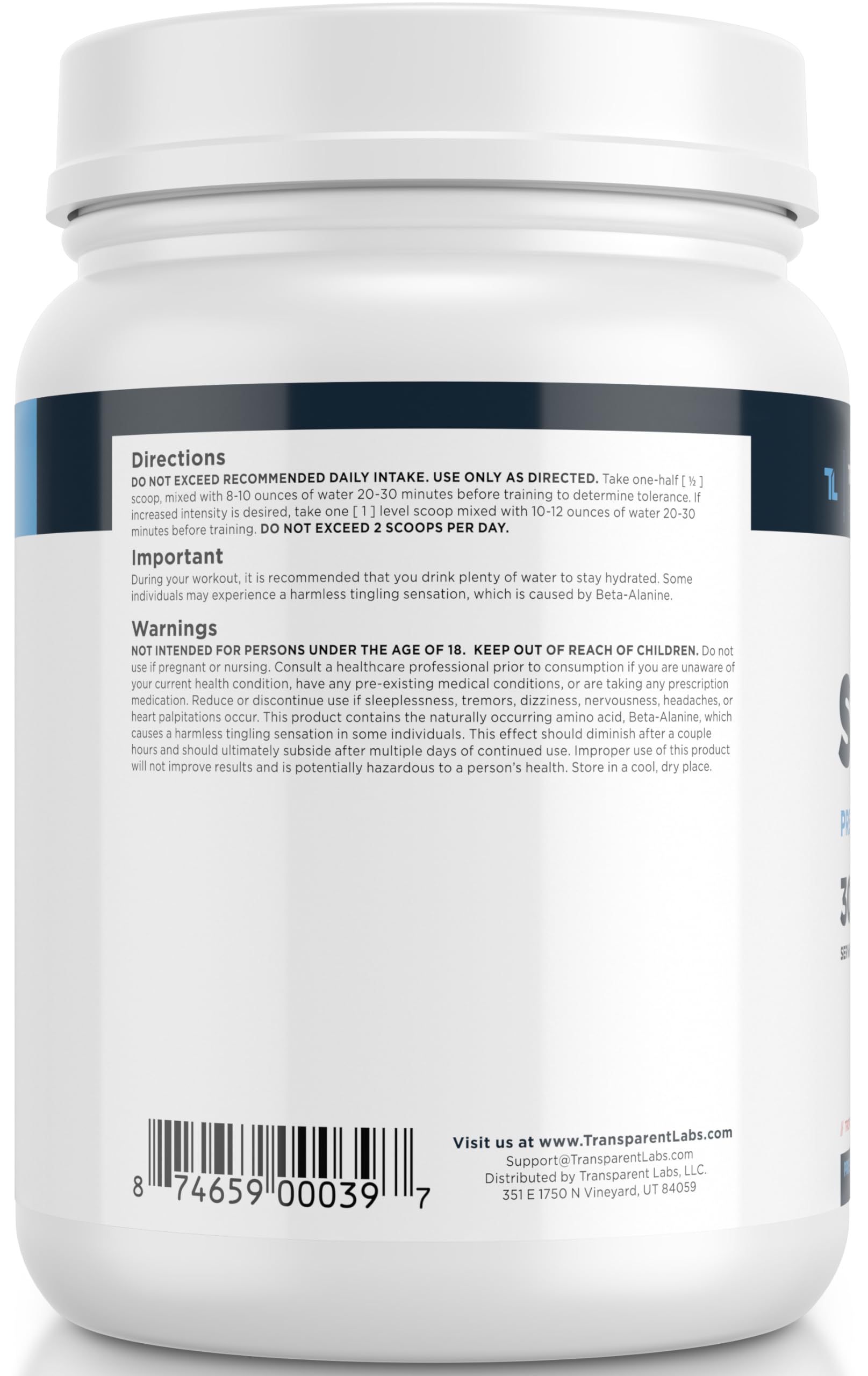 Transparent Labs Stim-Free Pre-Workout - Caffeine & Stim Free Pre Workout Powder Transparent Labs buy supplements canada