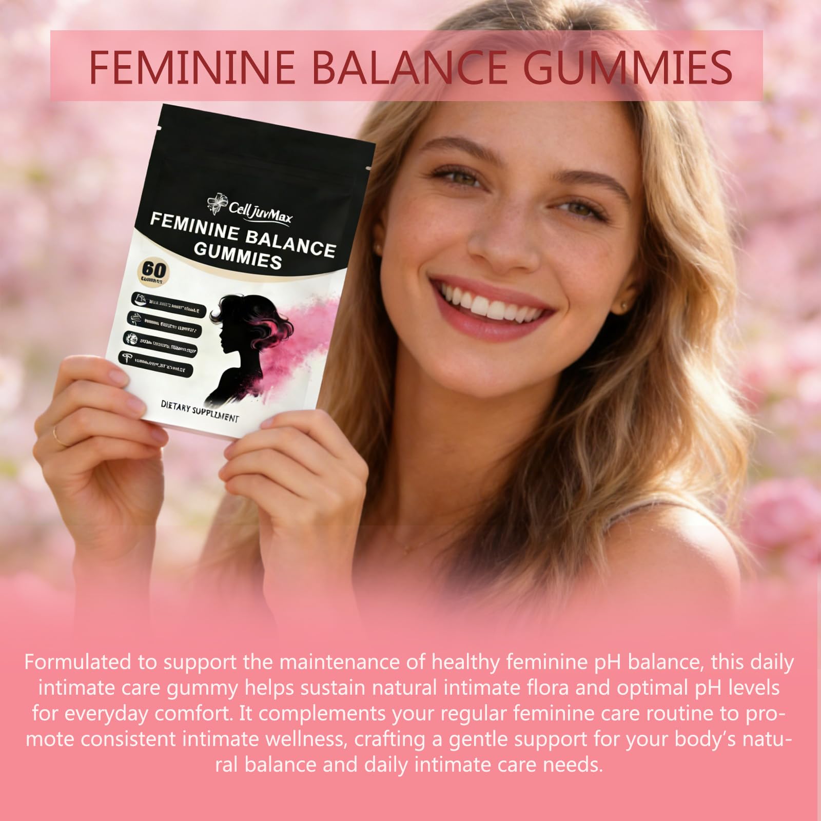YFDSRF Feminine Balance Probiotic Gummies for Women - with Hawaiian Pineapple, pH Balance Support, Healthy Odor & Flora, Vaginal & Immune Health, Vegan Dietary Supplement - 60 Gummies (1) YFDSRF buy supplements canada