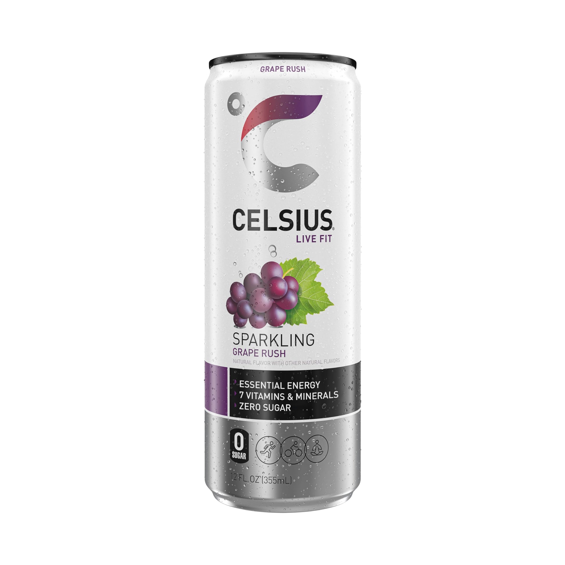 CELSIUS Sparkling Grape Rush, Functional Essential Energy Drink 12 Fl Oz (Pack of 12) CELSIUS buy supplements canada