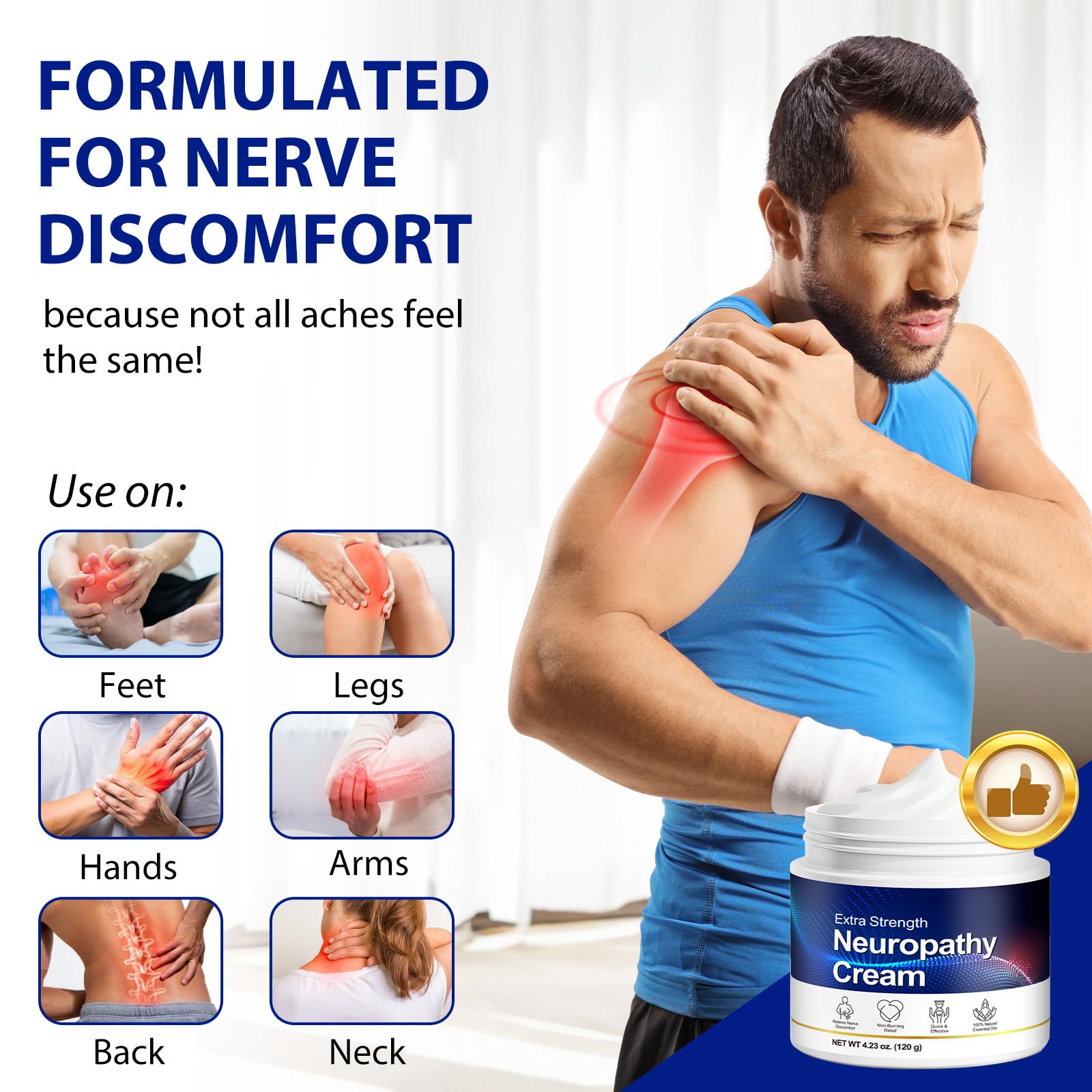 Neuropathy Cream for Feet, Legs & Hands – Lightweight, Plant-Based Formula with Cooling Comfort, 120g CFXYHNOX buy supplements canada