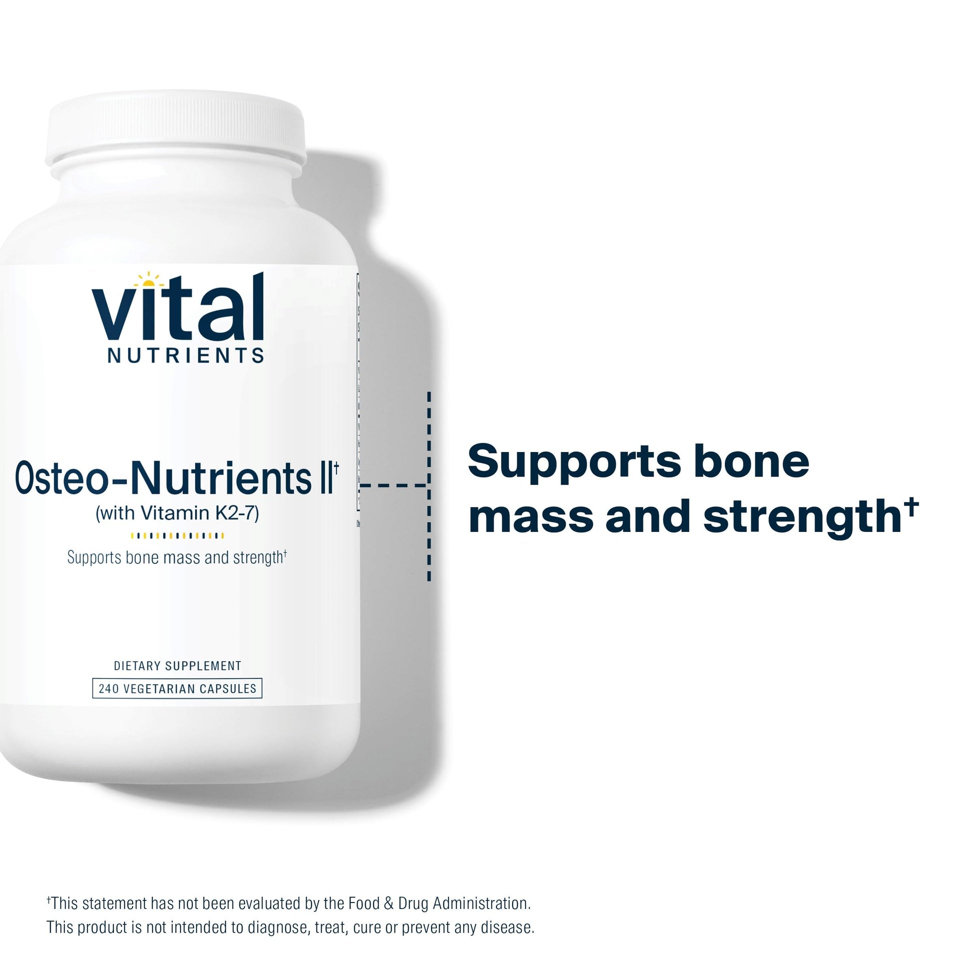 Vital Nutrients Osteo-Nutrients II - Vitamin K2 + D3, Calcium, Boron, and Magnesium for Bone Strength* - Healthy Heart Support - Vegetarian Supplement - Gluten, Dairy, Soy Free - 240 Capsules Vital Nutrients buy supplements canada