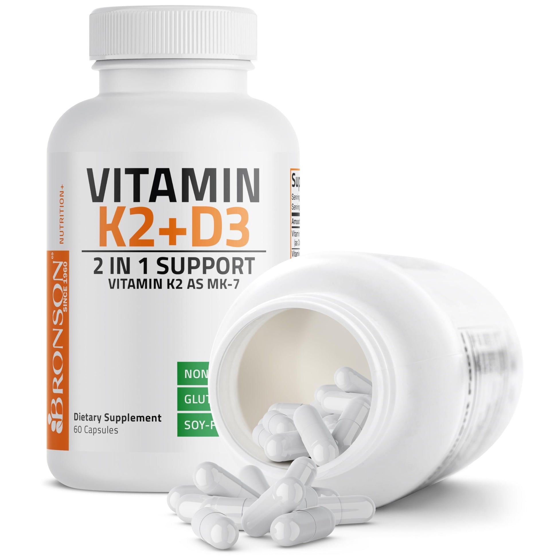 Bronson Vitamin K2 D3 (MK7) Supplement Non-GMO Formula Vitamin D3 5000IU (125 mcg) & 90 mcg K2 MK-7 Bronson buy supplements canada