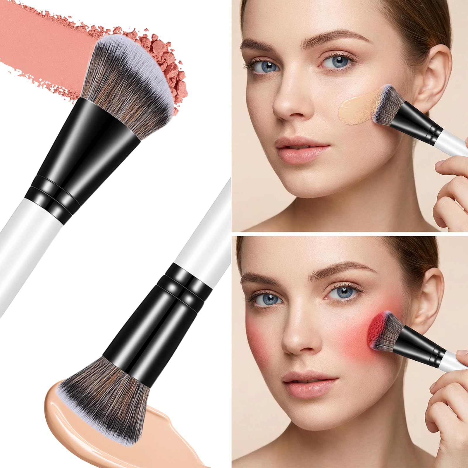 KFHENSOM 4PCS Foundation Contour Conceal Brush Set Dual-Ended Makeup Brushes Set Professional Powder Blush Concealer Eyeshadow Kabuki Foundation Brush Kit for Liquid Loose Powder Cream KFHENSOMR buy supplements canada