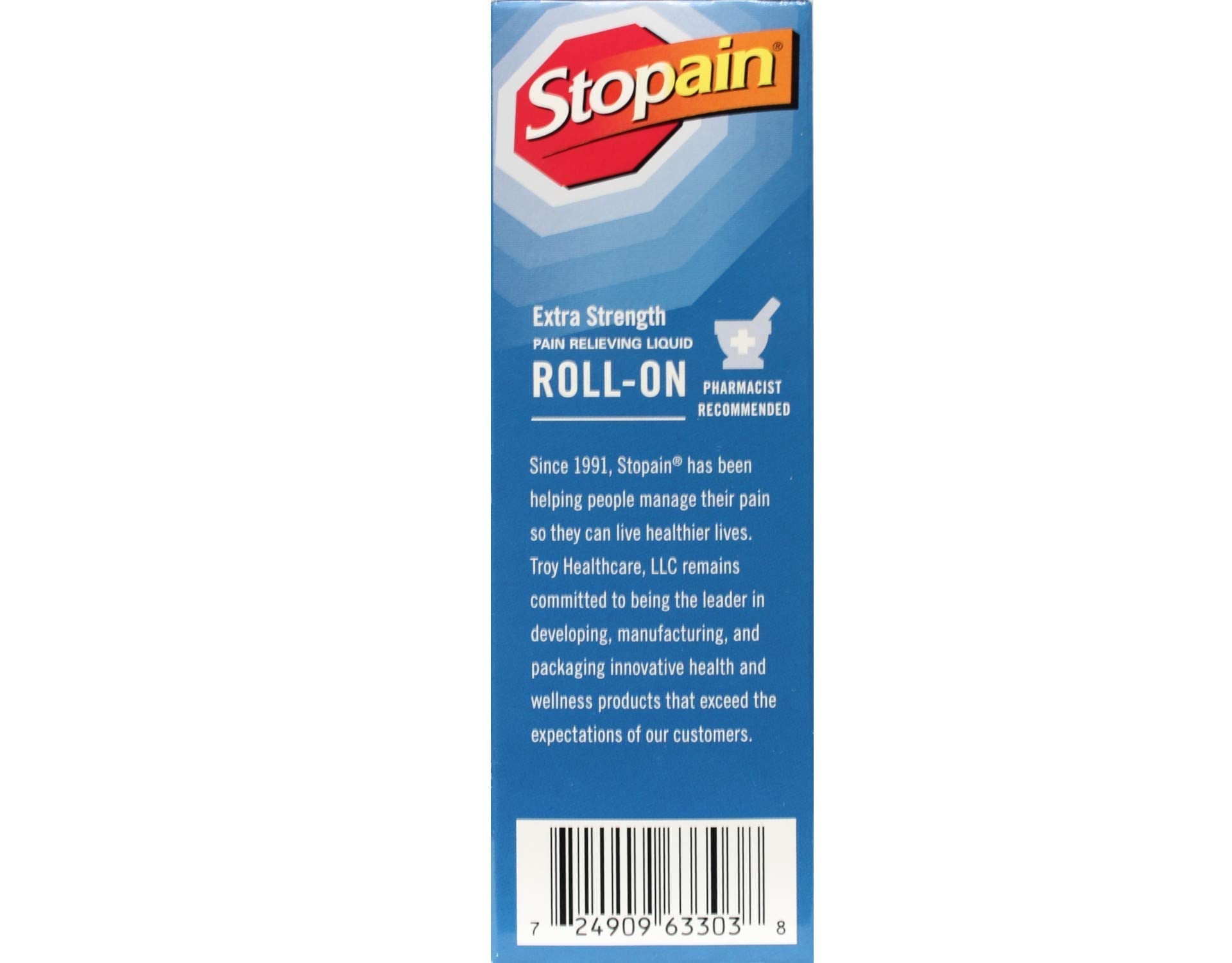 Stopain Pain Relief Roll On Gel 3oz (4 Pack) USA Made, Max Strength Fast Acting with MSM, Glucosamine, Menthol for Lower Back, Knee, Neck, HSA FSA Approved Topical Analgesic Products Stopain buy supplements canada