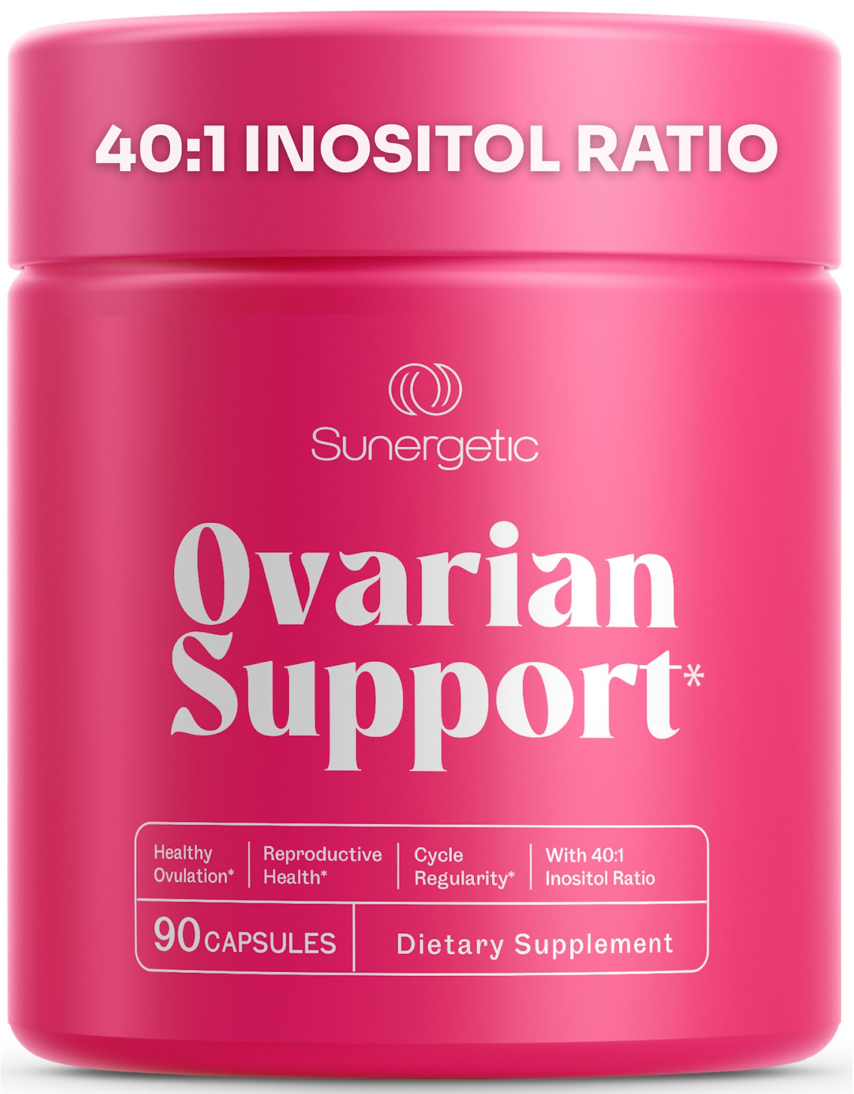 Premium Ovarian Health Support Supplement – Hormone Balance, Ovulation & Cycle Regularity - Myo-Inositol & D-Chiro Inositol Supplement for Women – 40:1 Inositol Ratio With Folate & DIM – 90 Capsules Sunergetic buy supplements canada