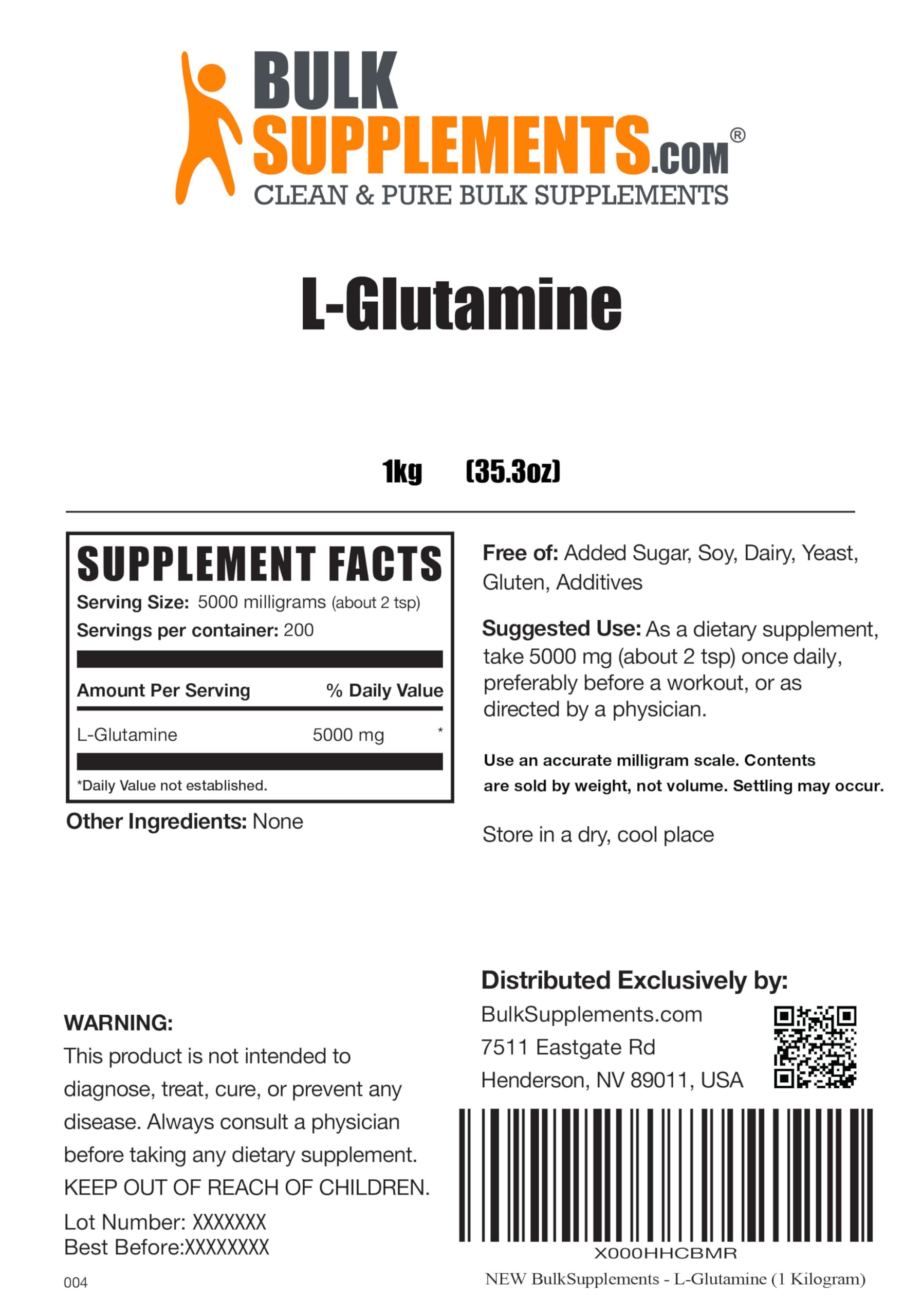 BULKSUPPLEMENTS.COM L-Glutamine Powder - Glutamine Supplement, L Glutamine BULKSUPPLEMENTS.COM buy supplements canada