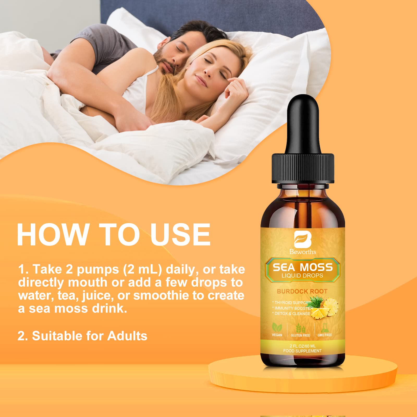 B BEWORTHS Sea Moss Liquid Drops - Organic Irish Sea Moss Gel with Burdock Root B BEWORTHS buy supplements canada