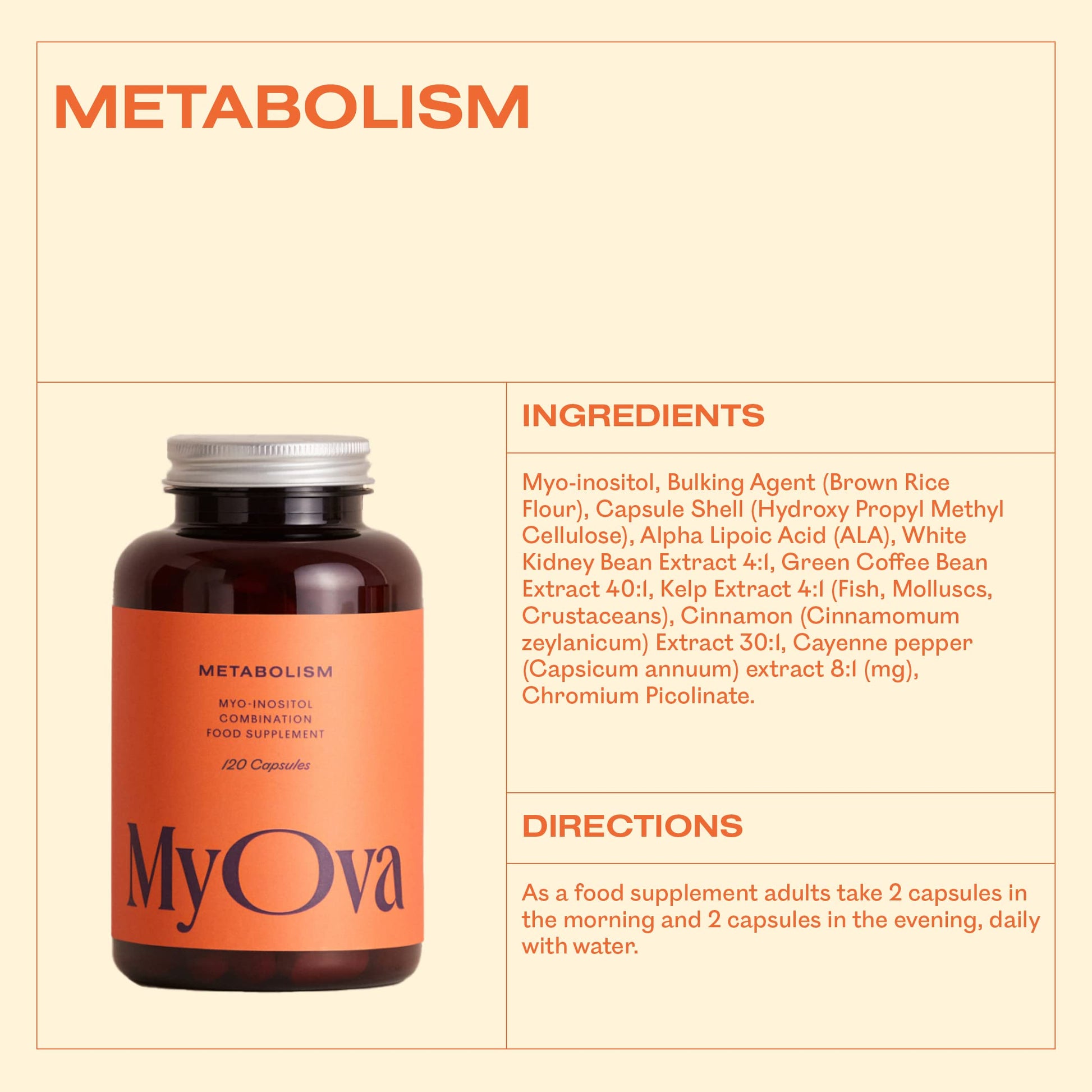 MyOva Metabolism PCOS Supplement - 120 capsules, 30-Day Supply - 2000mg MyOva buy supplements canada