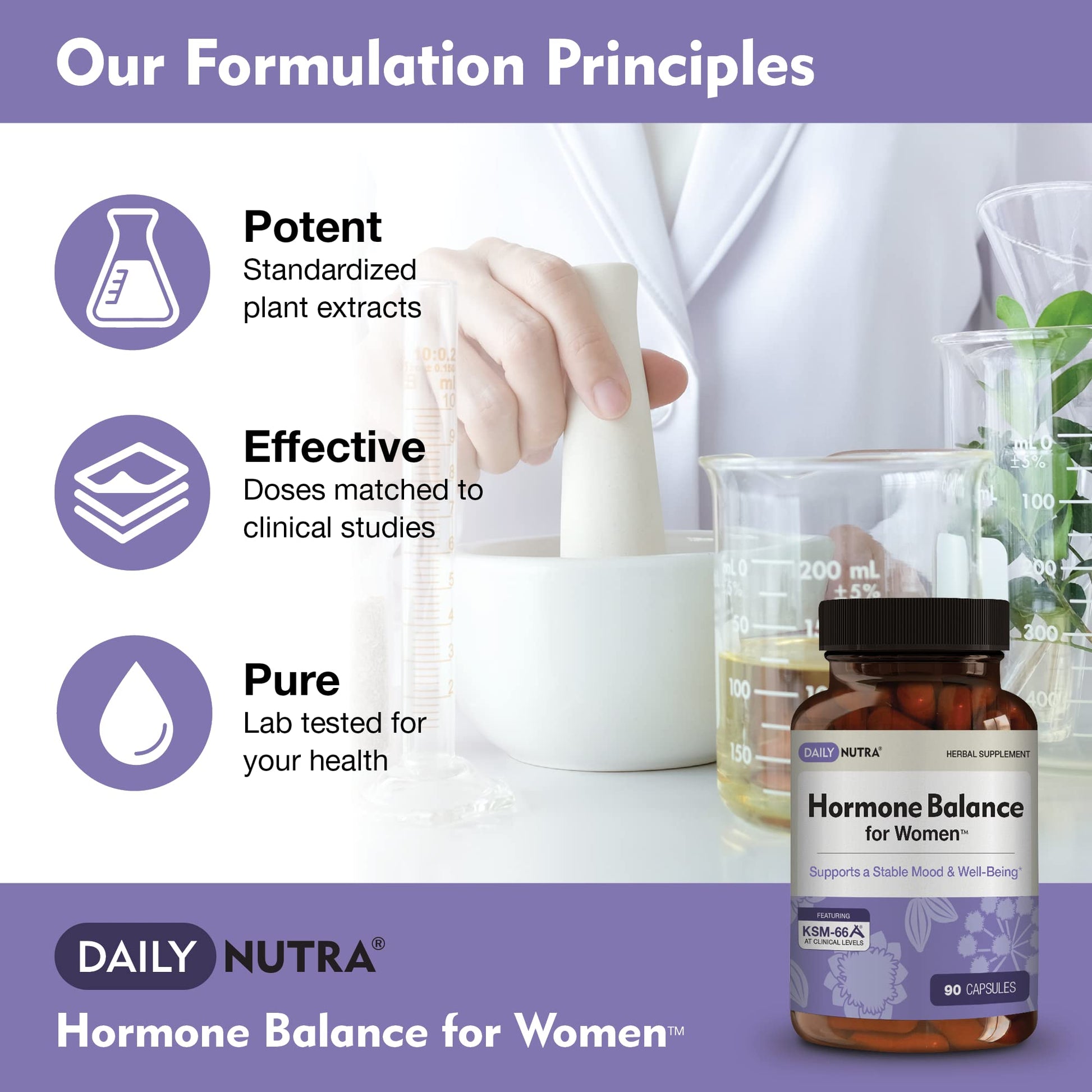 Hormone Balance for Women - Natural Mood Supplement - PMS Relief and Menopause Support | Featuring Clinically Studied KSM-66 Ashwagandha (90 Capsules) DailyNutra buy supplements canada