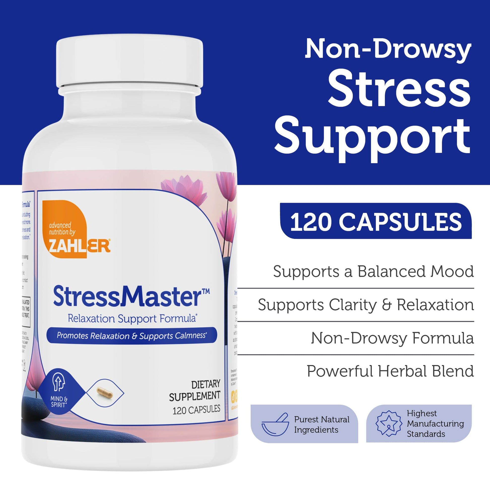 Zahler StressMaster, Relaxation Support Supplement, Promotes Natural Calm, Certified Kosher 120 Capsules Zahler buy supplements canada