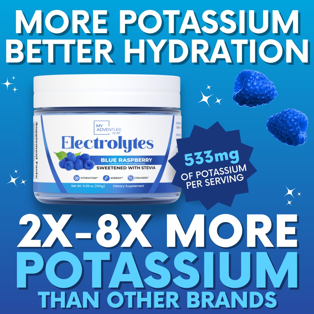 Zero Sugar - Blue Raspberry Electrolytes Powder - Refreshing Hydration - Caffeine Free Energy - All Natural Ingredients - Vegan, Keto and Paleo - Sugar Free Electrolyte Powder Drink Mix - 37 Servings My Adventure to Fit buy supplements canada