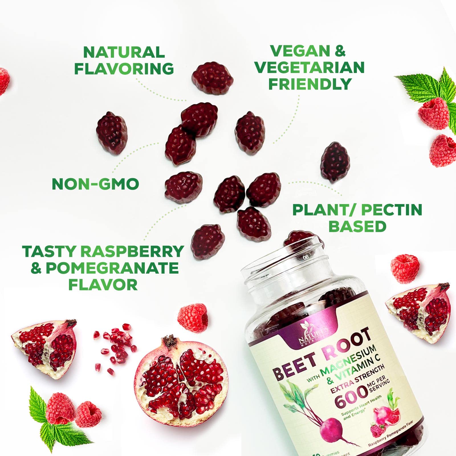 Nature's Nutrition Beet Gummies with Beetroot - Energy & Heart Health Support Nature's Nutrition buy supplements canada
