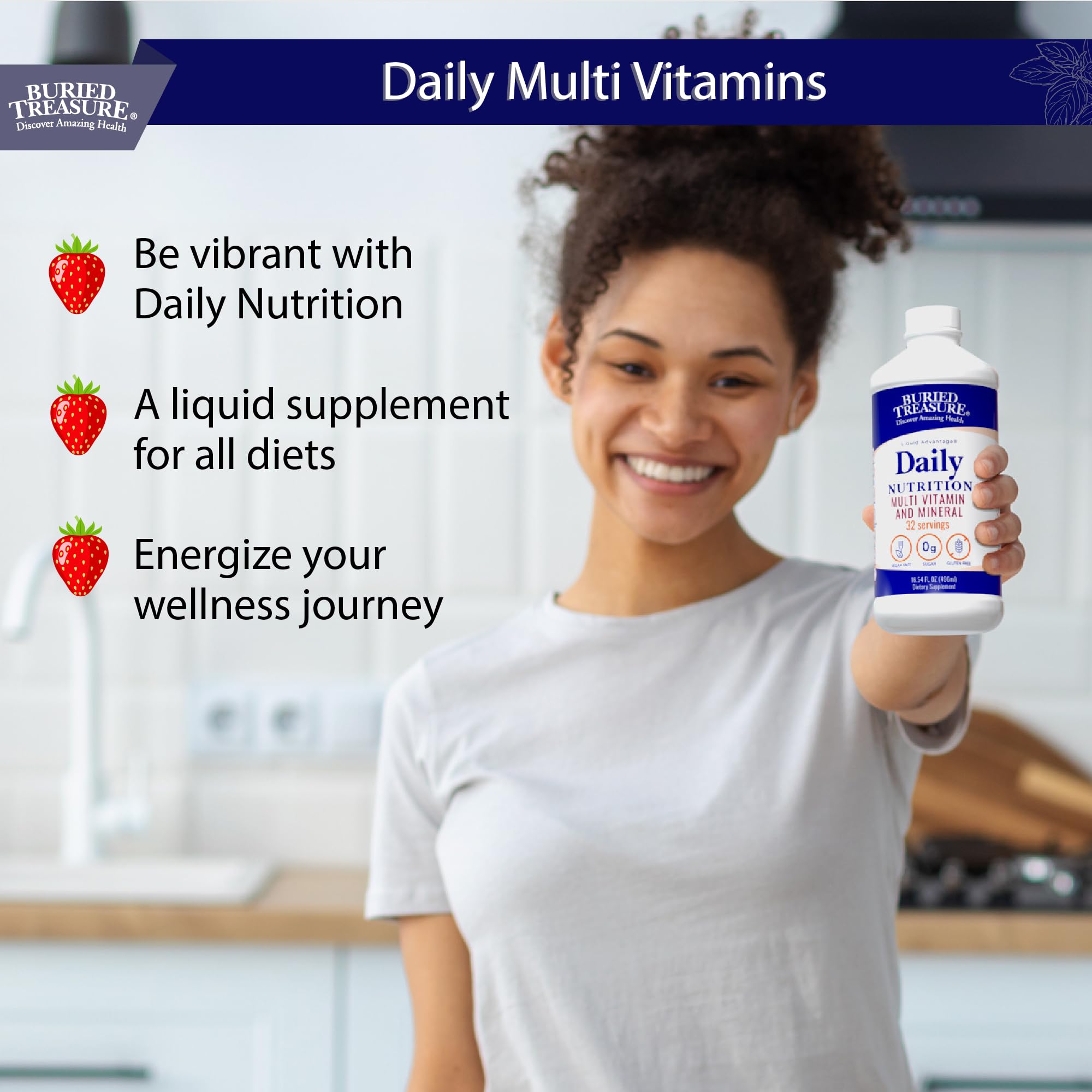 Buried Treasure Daily Nutrition Liquid Multivitamin and Mineral Supplement with Trace Minerals, Superfoods, Vitamin A, B-Complex, C, D, E, Methylfolate, Biotin, Magnesium, Zinc, Resveratrol, 32 serv Buried Treasure buy supplements canada
