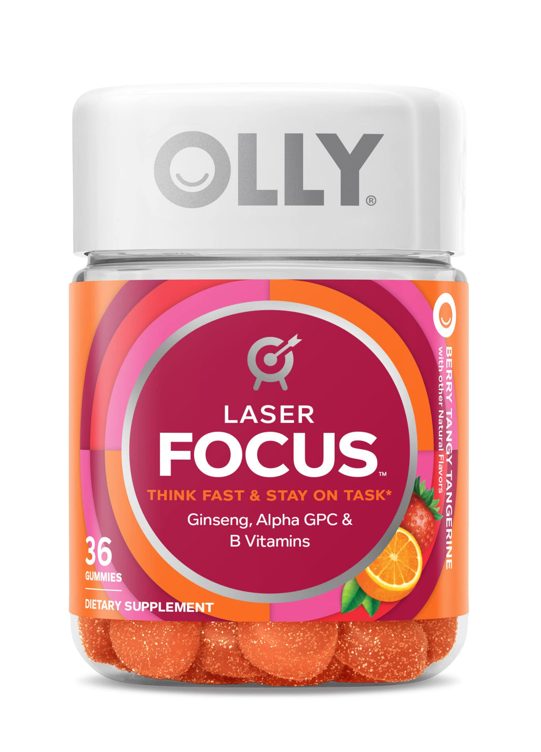 OLLY Laser Focus Gummy, Ginseng, Alpha GPC, B Vitamins, Berry Tangerine Flavor OLLY buy supplements canada