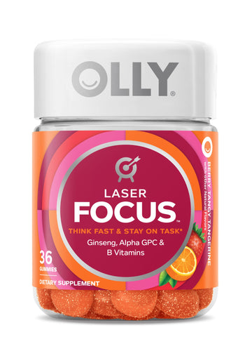 OLLY Laser Focus Gummy, Ginseng, Alpha GPC, B Vitamins, Berry Tangerine Flavor OLLY buy supplements canada