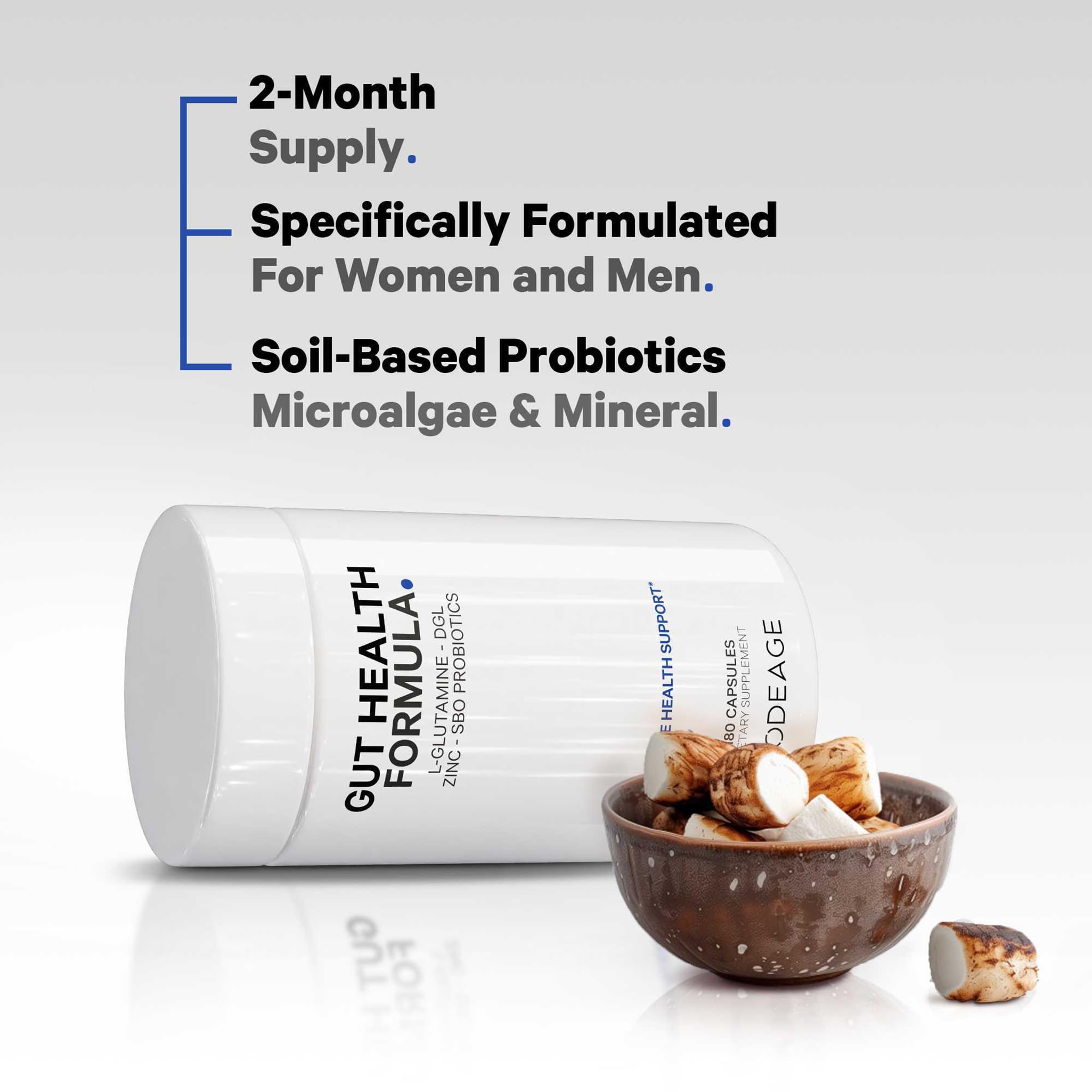 Codeage Gut Health Supplements Vegan Formula - L Glutamine, Zinc, Turkey Tail Mushroom Powder, Tonic Mushroom, Maitake, Micro Algae, Mineral, Licorice Root DGL - Probiotics, Prebiotics - 180 Capsules Codeage buy supplements canada
