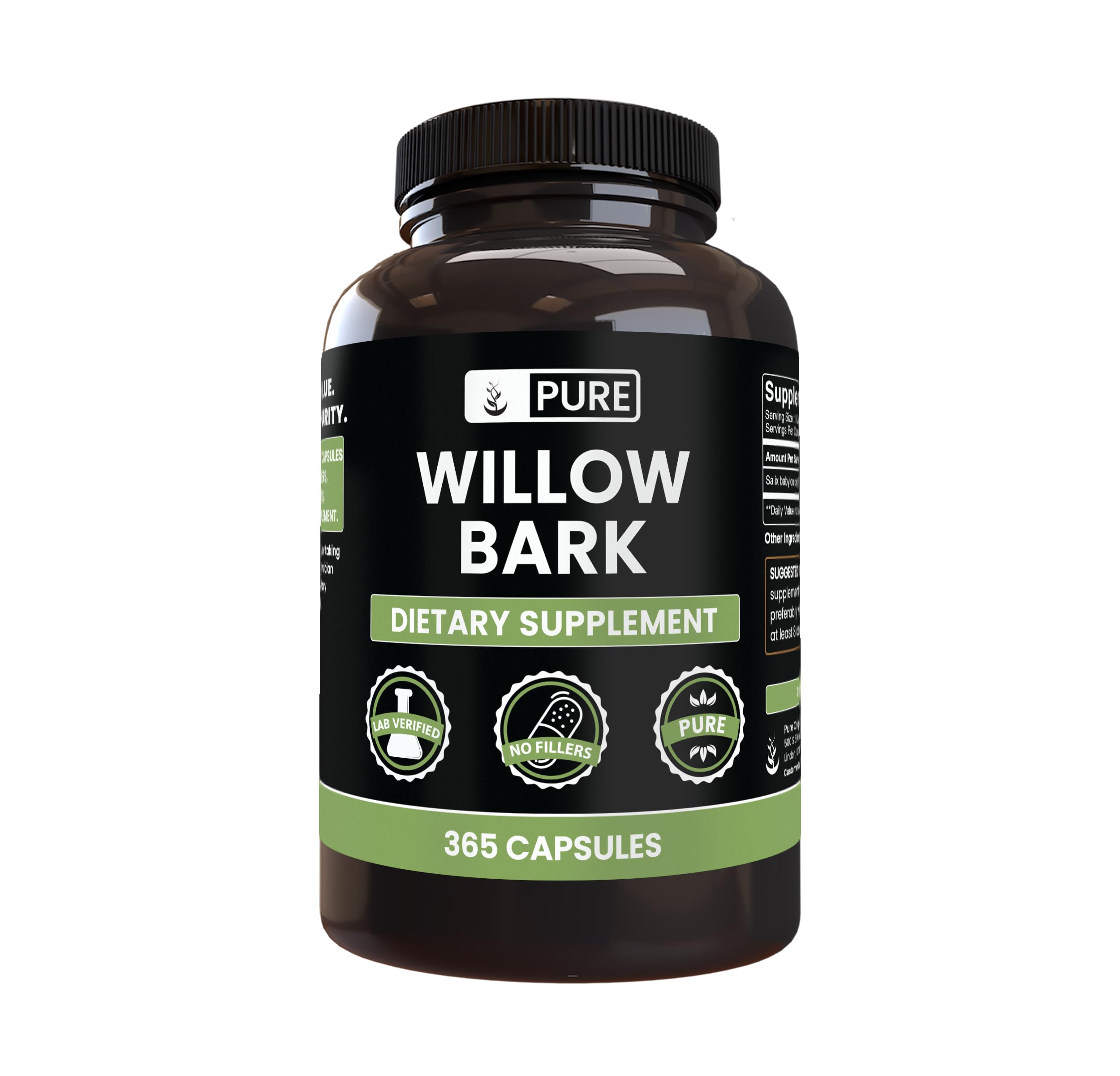 PURE ORIGINAL INGREDIENTS Willow Bark Extract (365 Capsules) No Magnesium Or Rice Fillers, Always Pure, Lab Verified PURE ORIGINAL INGREDIENTS buy supplements canada