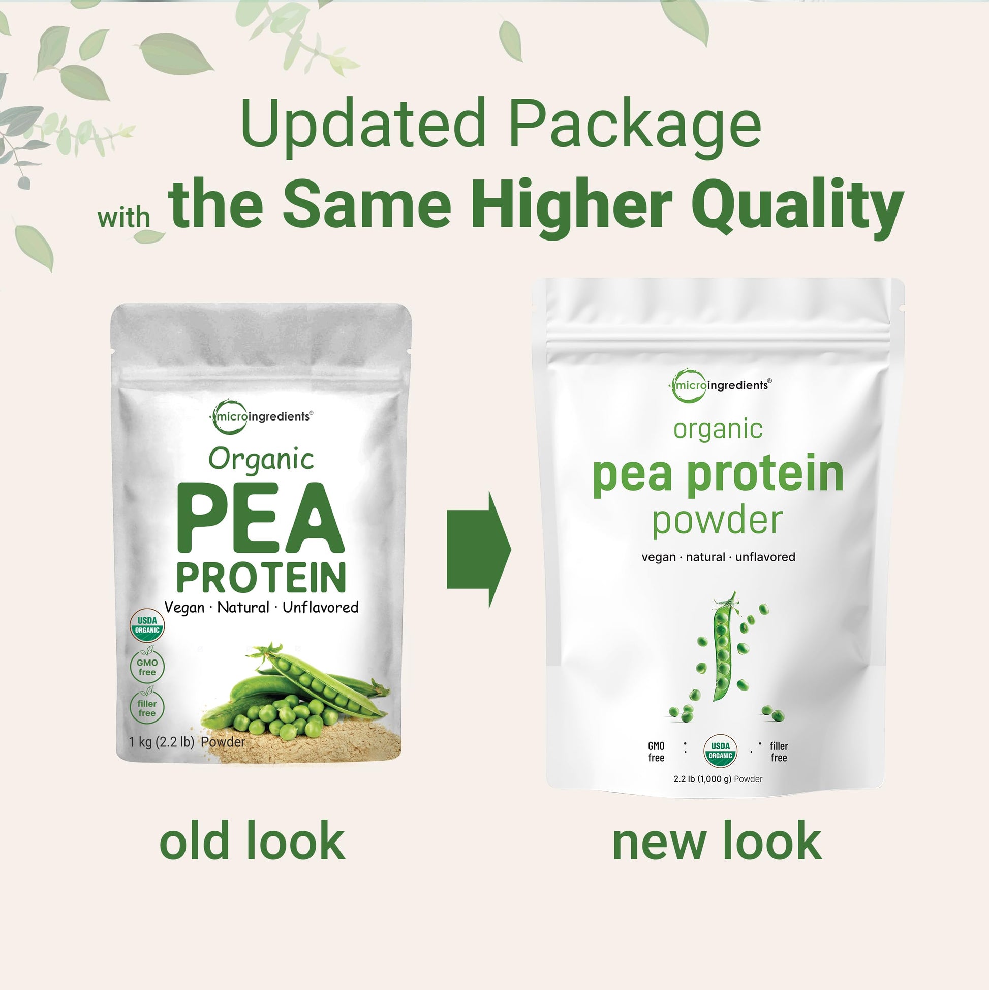 North America Grown, Organic Pea Protein Powder, 1KG (2.2 Pounds) | Plant-Based Vegan Protein, Meatless Protein Supplement, Natural Branched Chain Amino Acids | Non-GMO, Soy Free Micro Ingredients buy supplements canada