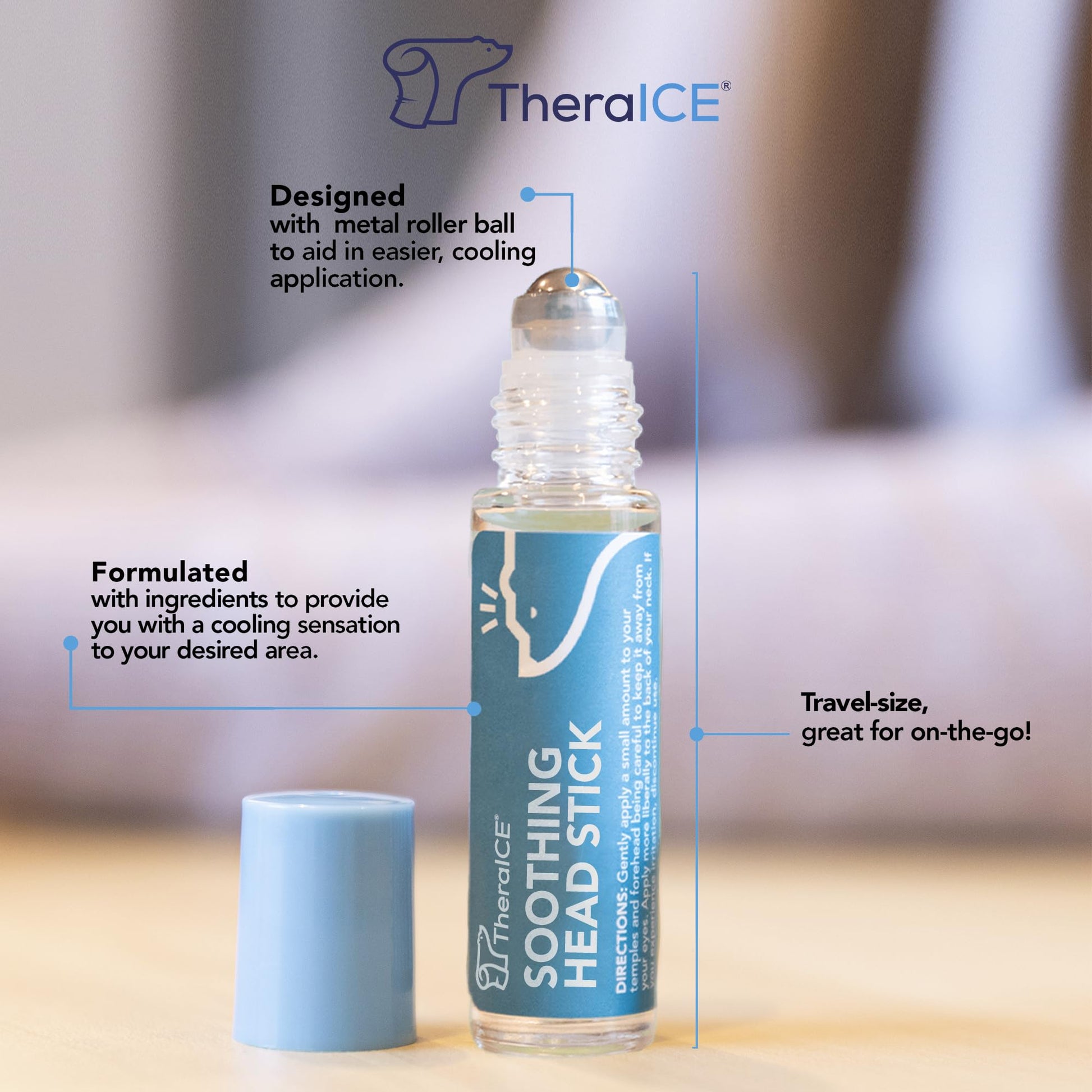 TheraICE Soothing Head Stick 10 ml (.33-Oz) Essential Oil Roll on Aromatherapy TheraICE Rx buy supplements canada