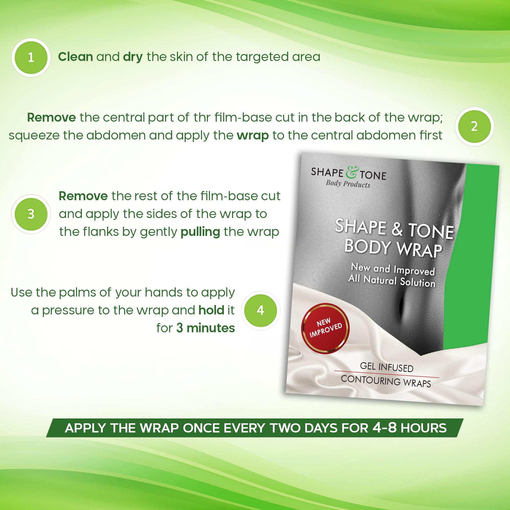 Moisturizing Body Wrap - New and Improved All Natural Body Applicator (5 WRAPS) Shape and Tone Body Products buy supplements canada